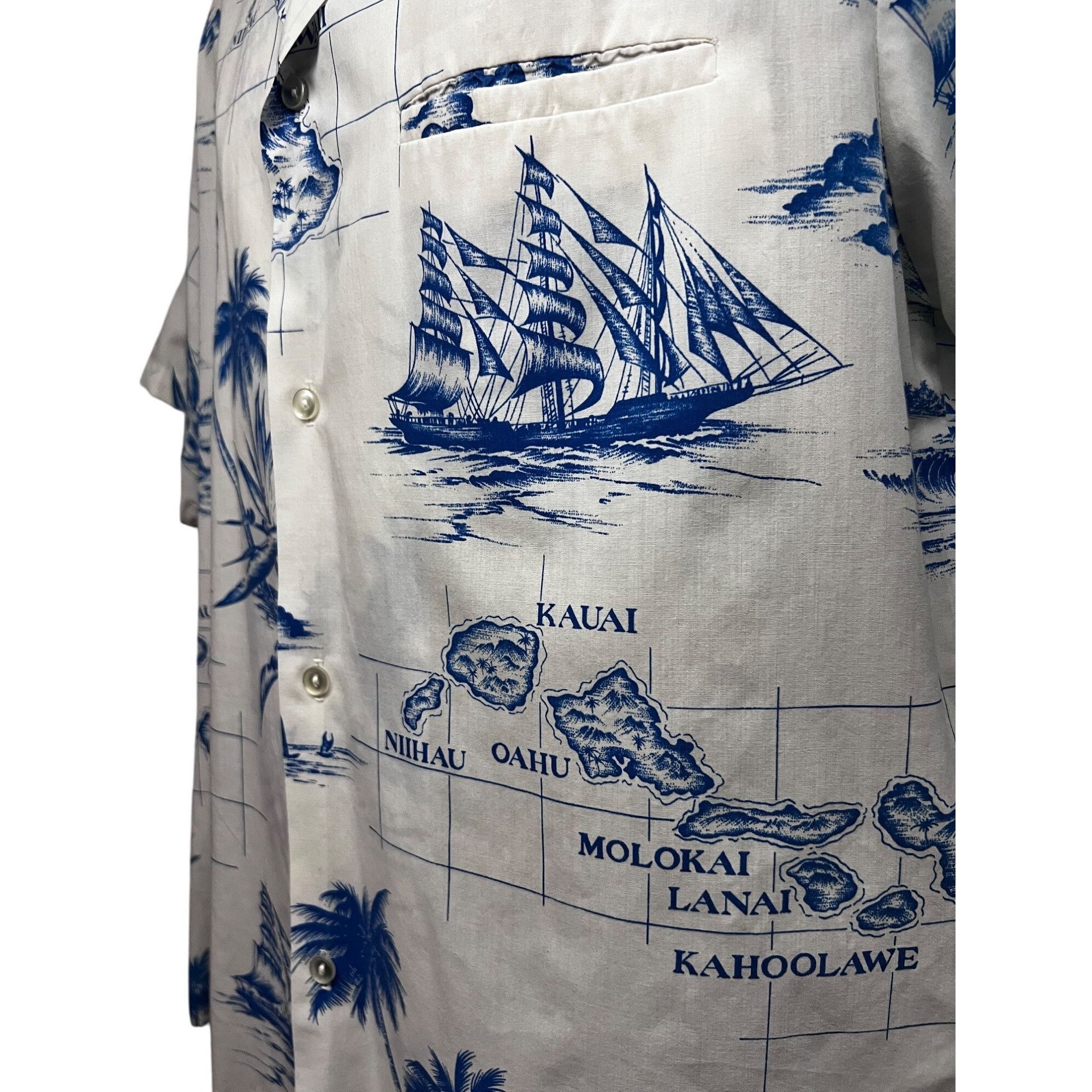 Vintage Kai Nani Vintage Hawaii Aloha Nautical Button Up Shirt Size US XL / EU 56 / 4 - 5 Thumbnail