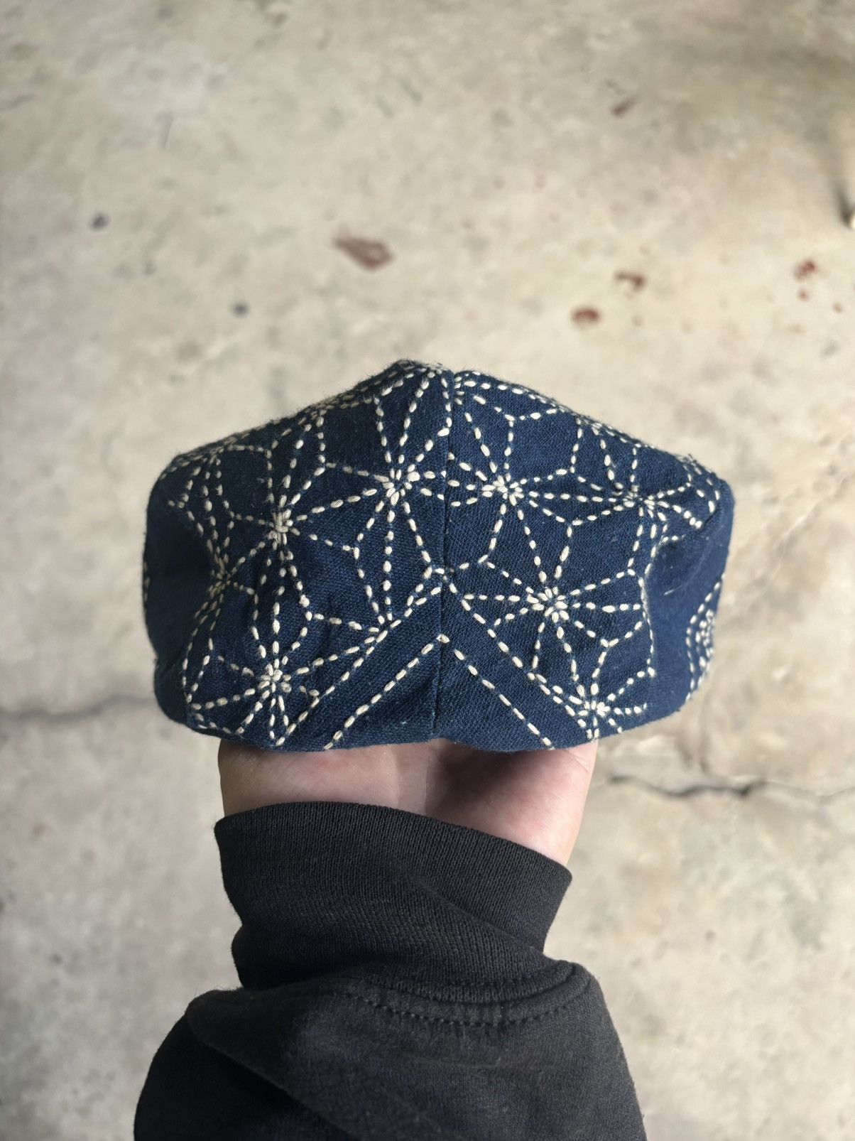 Japanese Brand Sashiko Denim Beret Hat 1 of 1 Size ONE SIZE - 4 Thumbnail