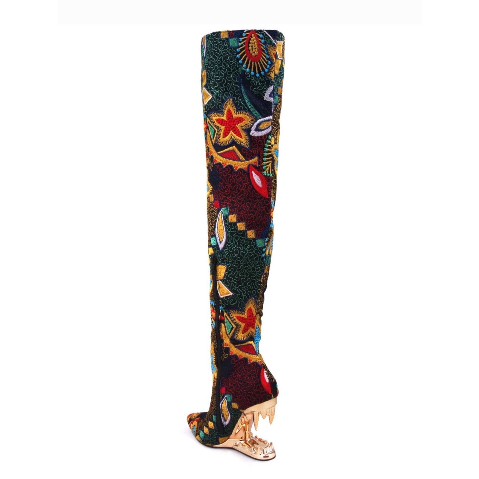 Other Privileged Andrily Thigh High Boots Unique Peep Toe Heel Size US 7 / IT 37 - 5 Thumbnail