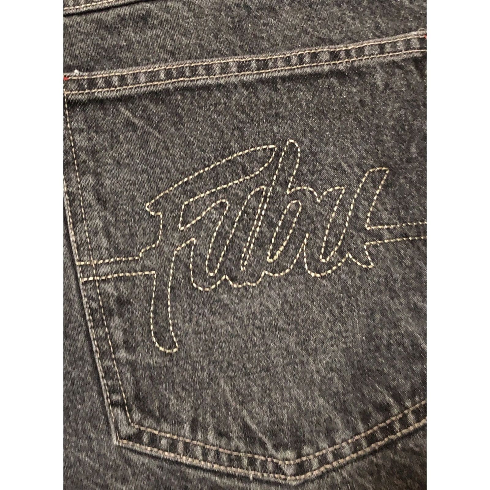 Fubu VINTAGE FUBU Denim Shorts 42x10 15” Rise 14” Leg Opening Hip Hop Skater Baggy Men Casual 90s/2000s Blue Cotton Pocketed Slouchy Relaxed Size US 42 / EU 58 - 2 Thumbnail