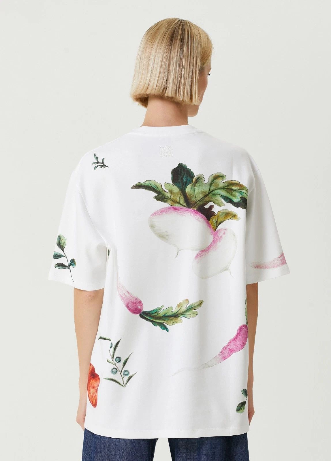 Loewe LOEWE white oversized Radish Vegetable print t-shirt Large Size L / US 10 / IT 46 - 3 Thumbnail