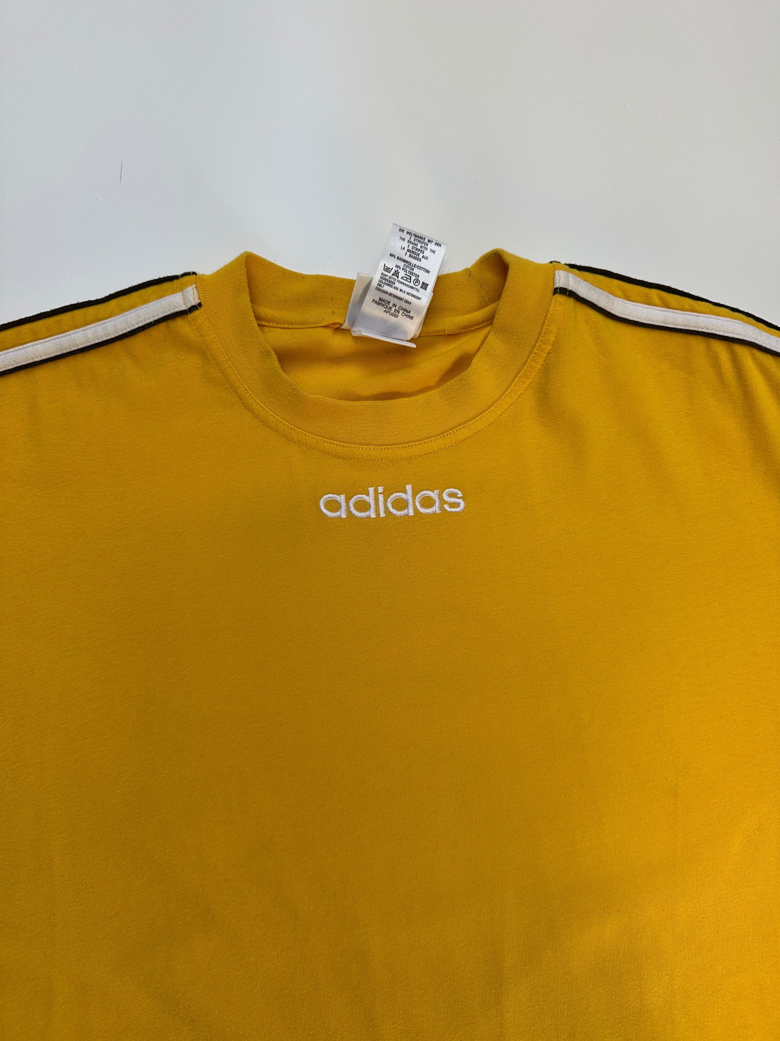 Adidas 90's Vintage Adidas T shirt yellow Size US L / EU 52-54 / 3 - 2 Thumbnail