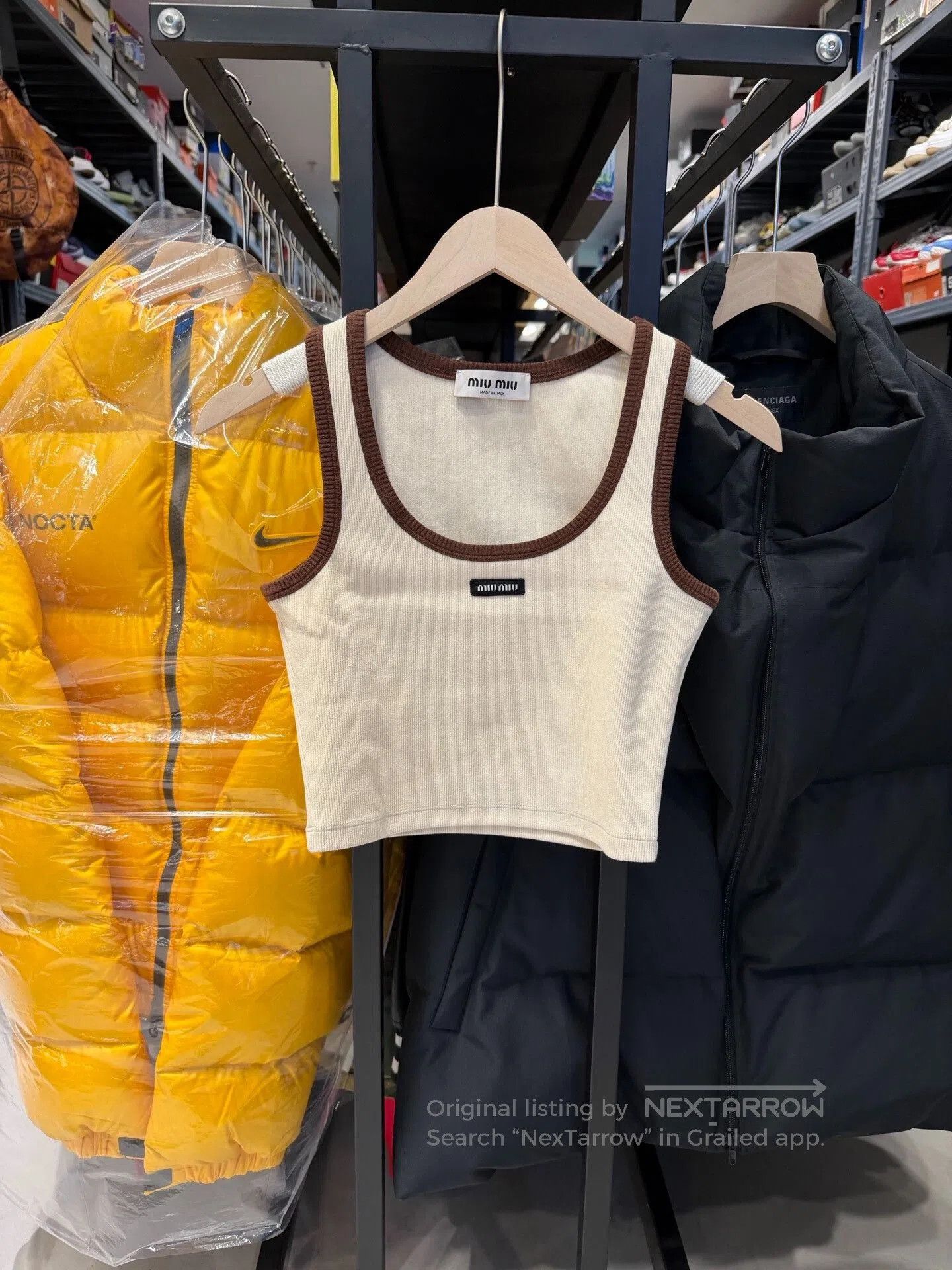 MiuMiu 24SS Colorblock Small Logo Knit Camisole.
