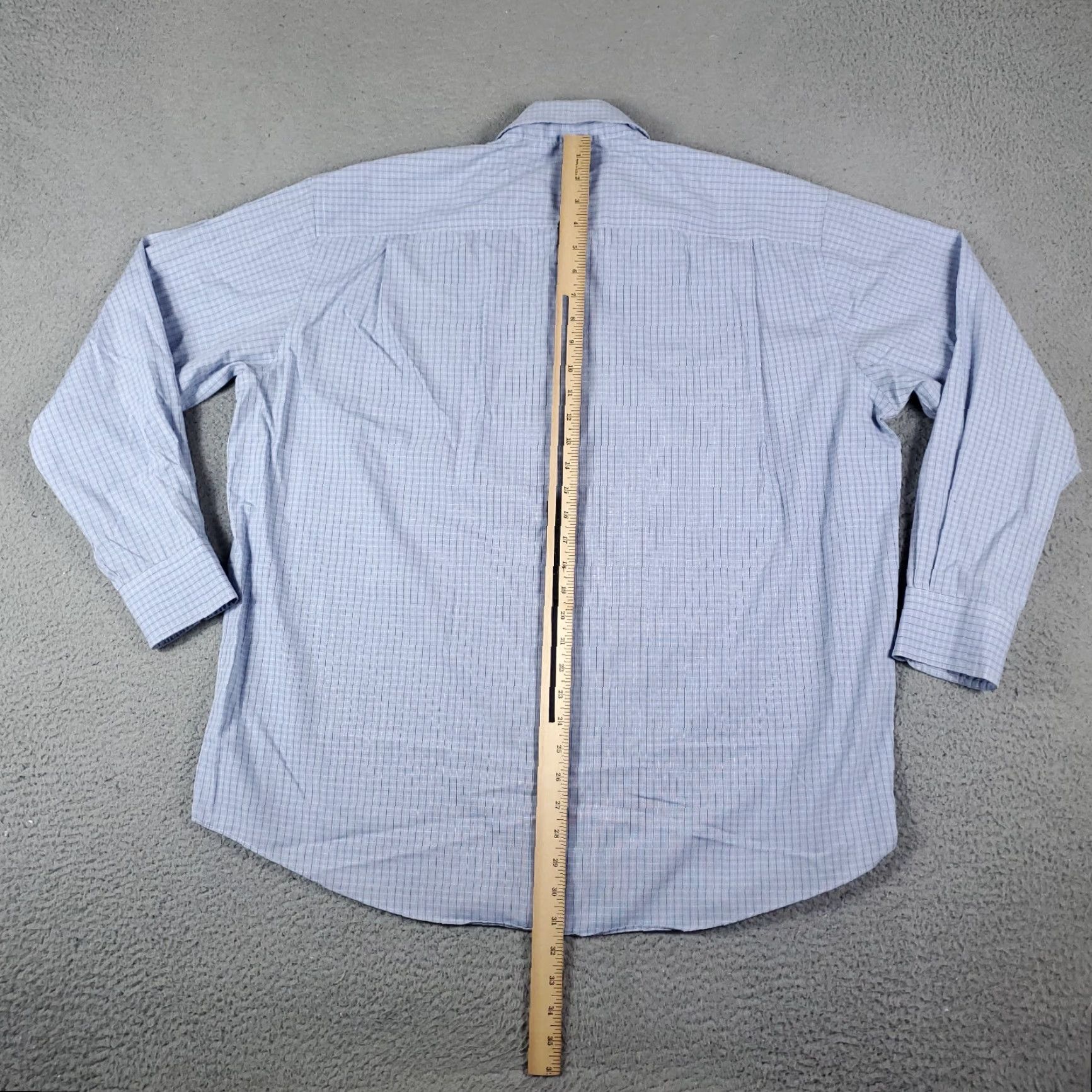 Nautica Nautica Dress Shirt Mens Size 17.5 Blue Plaid Button Up Long Sleeve Collar Size 46R - 3 Thumbnail