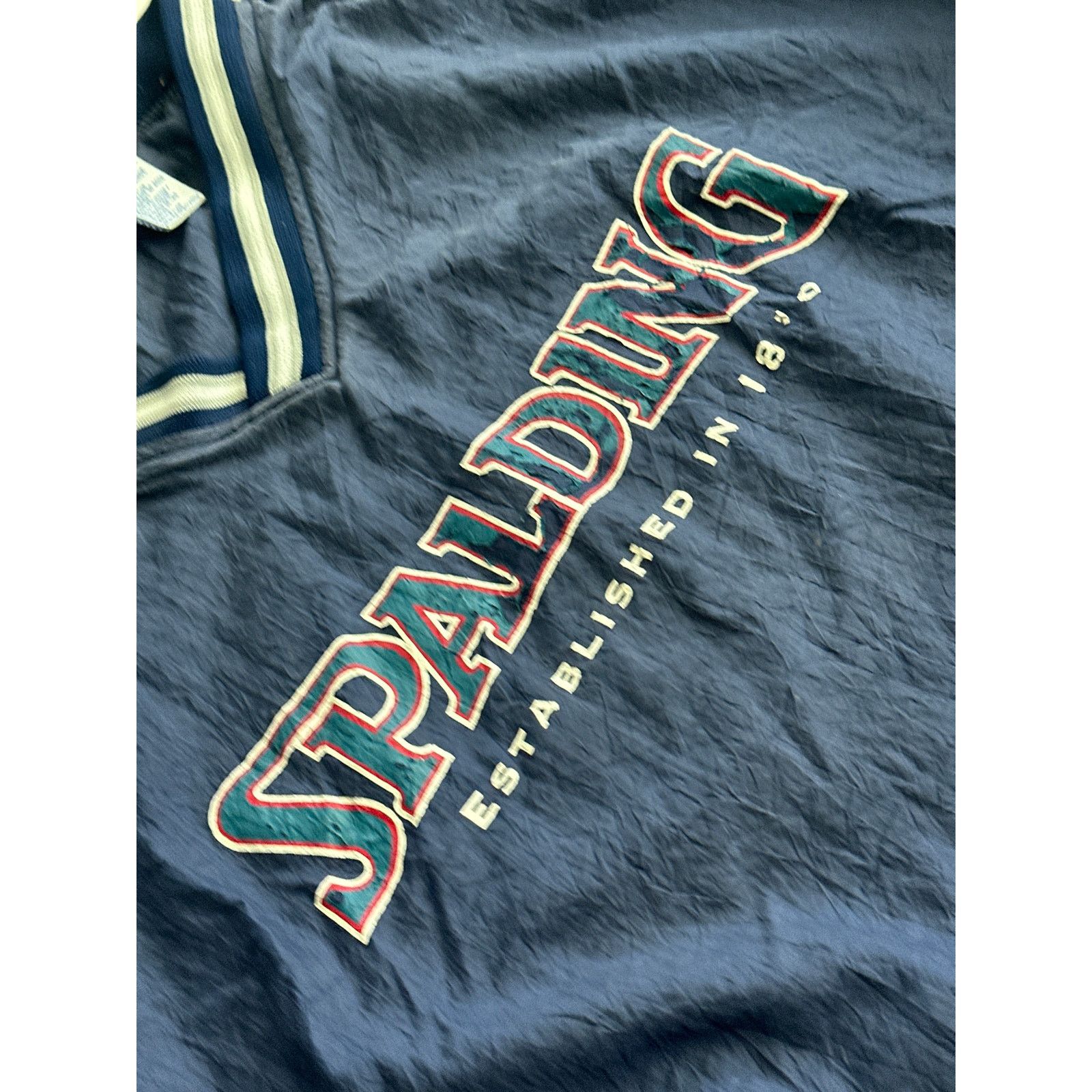 Spalding Vintage Spalding Athletics Windbreaker V-Neck PulloverJacket Size US L / EU 52-54 / 3 - 4 Thumbnail