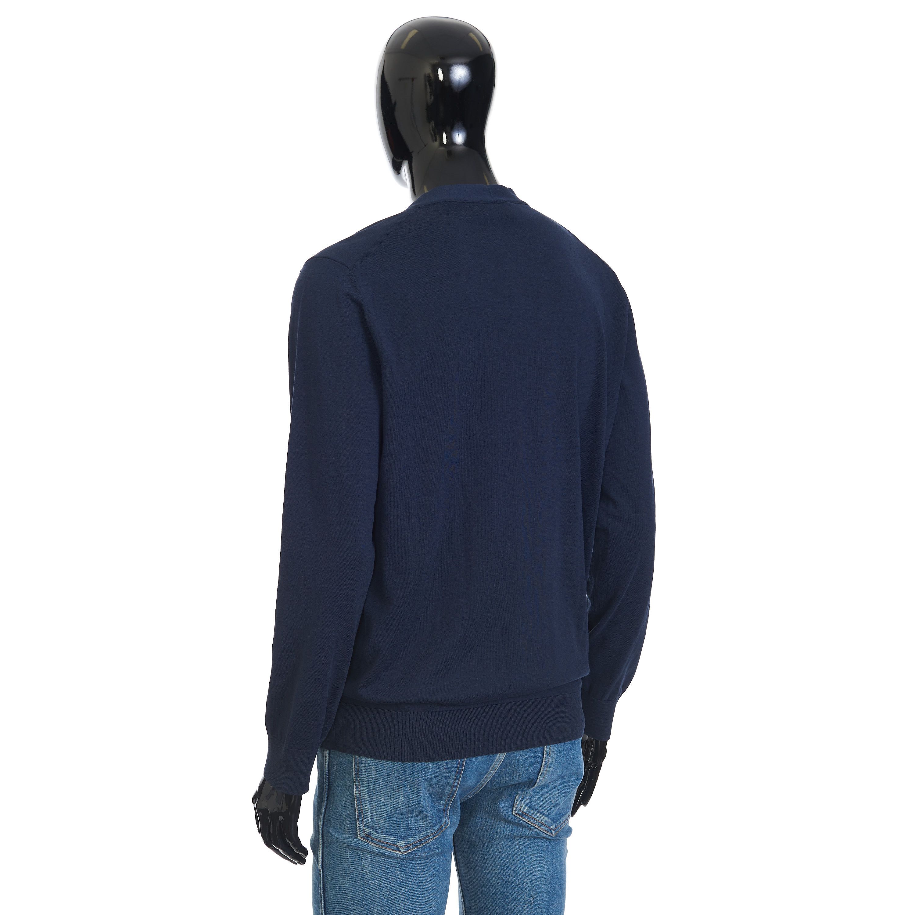 Brioni Navy Blue Double Layered Cardigan - Cotton Knit Size US M / EU 48-50 / 2 - 4 Thumbnail