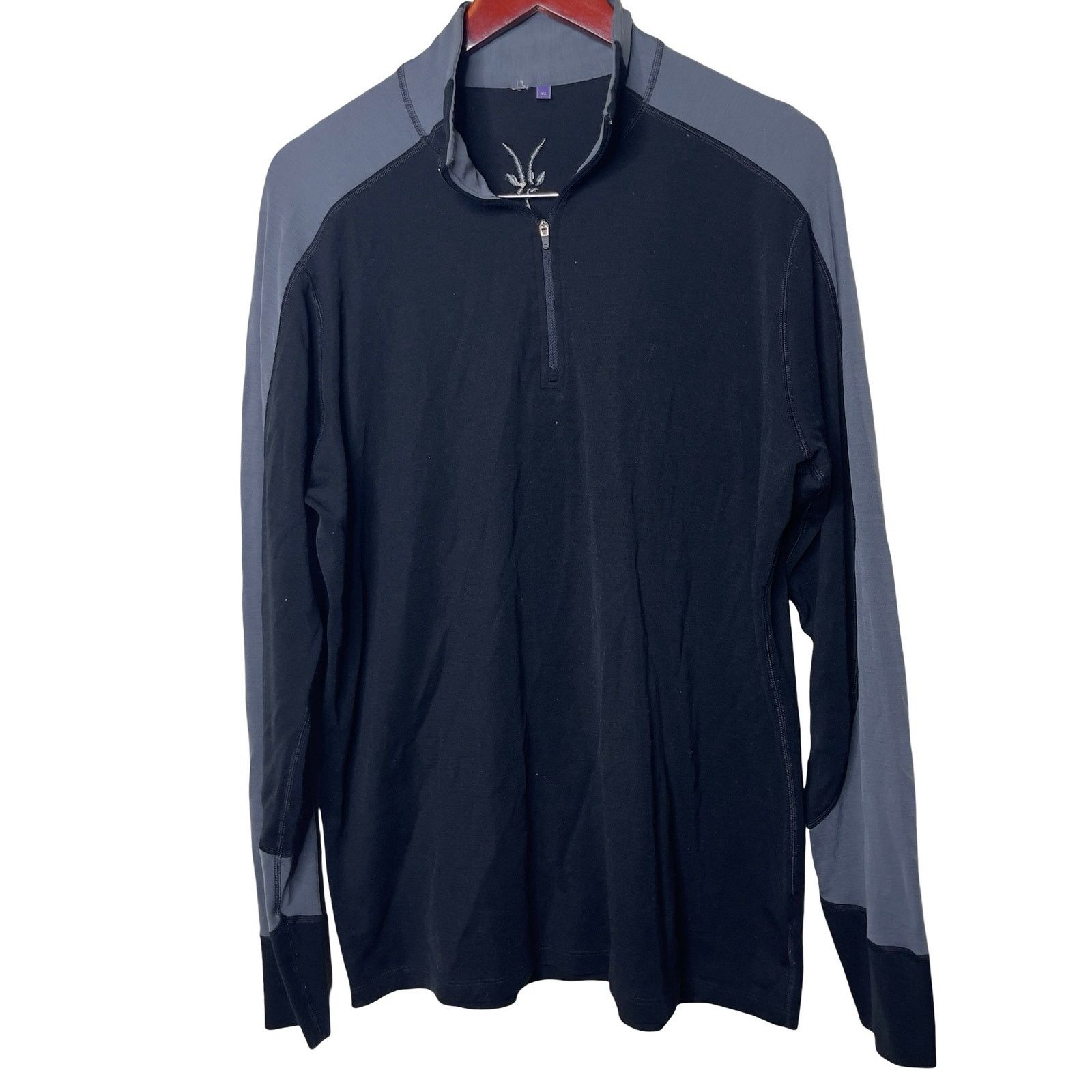 Ibex Ibex black grey long sleeve half zip merino wool pullover Size US XL / EU 56 / 4 - 1 Thumbnail