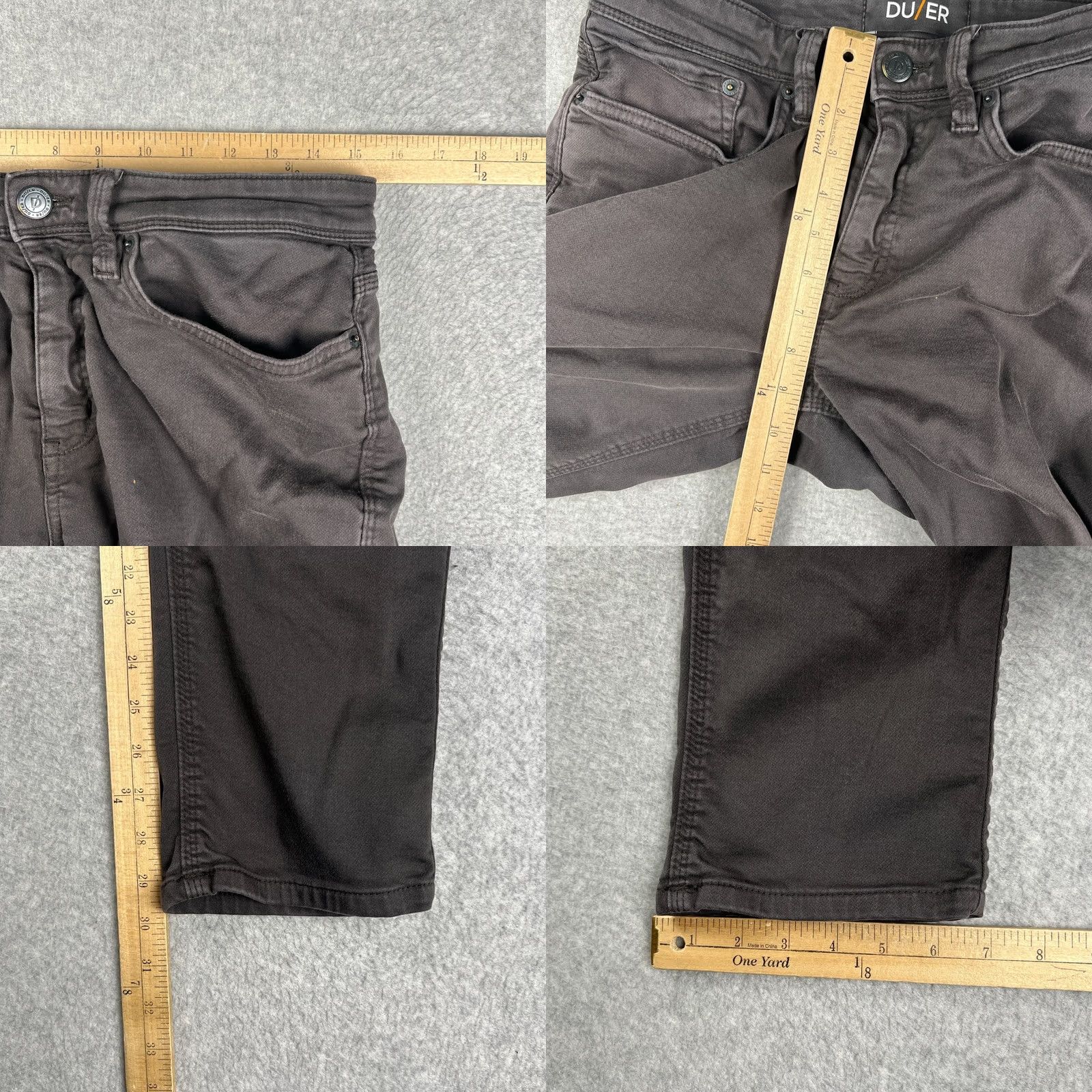 DUER DU/ER N2X Slim Fit Taper Pants Grey Chino Mens 30x30 Stretch No Sweat Size US 30 / EU 46 - 8 Thumbnail