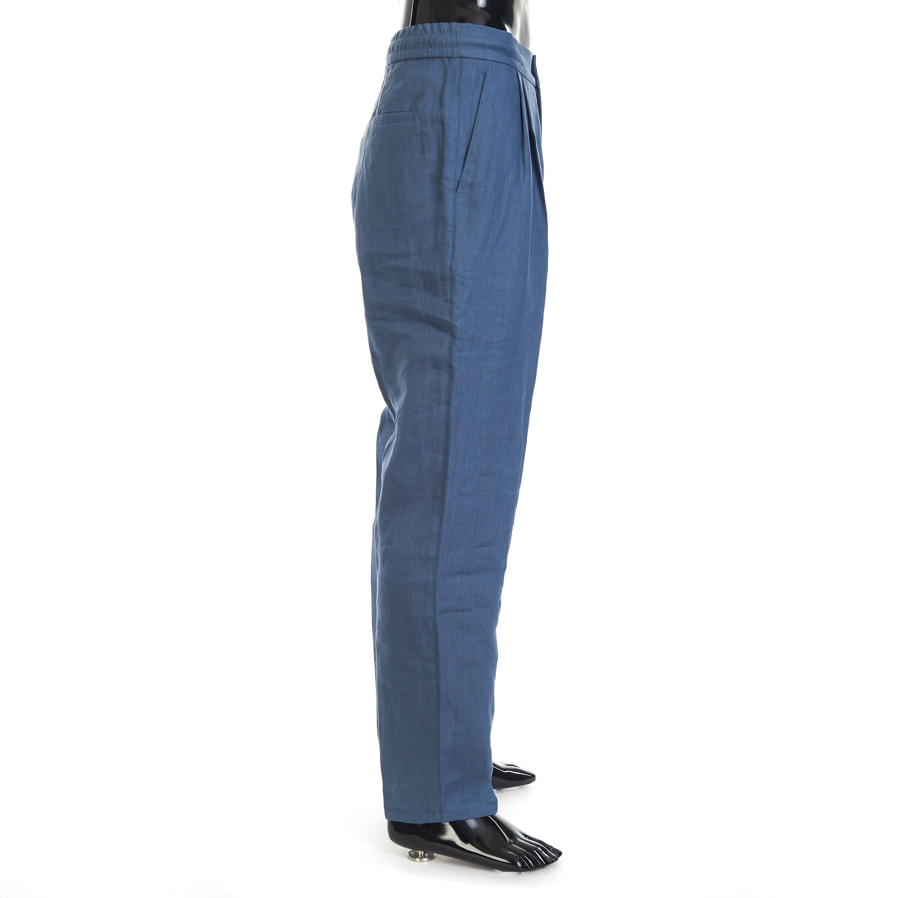 Brunello Cucinelli Relaxed Fit Trousers - Drawstring, Double Pleats, Linen Size US 32 / EU 48 - 8 Thumbnail