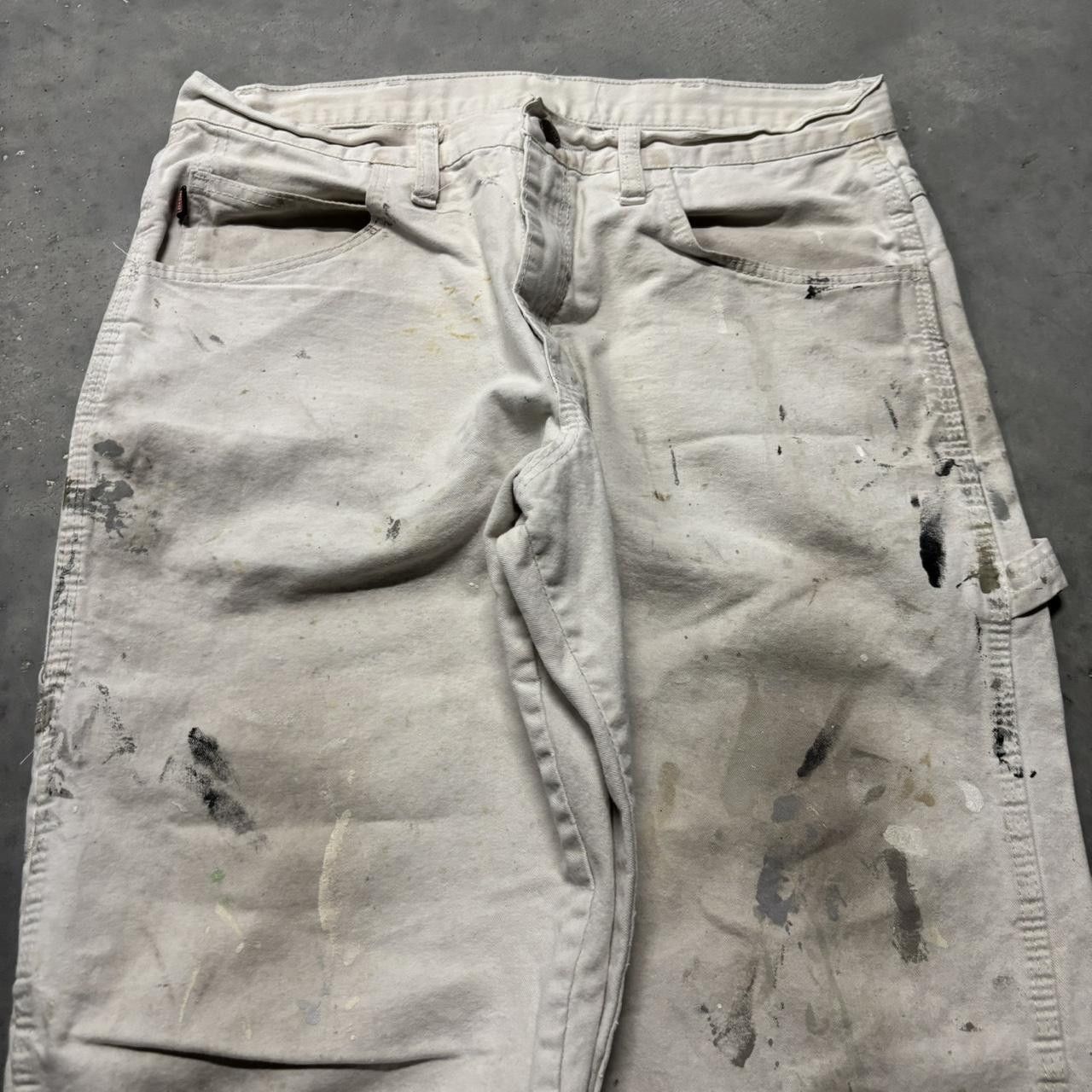 Vintage Crazy Vintage 90s Grunge White Paint Splatter Skater Workwear Carpenter Pants! Size US 32 / EU 48 - 5 Thumbnail