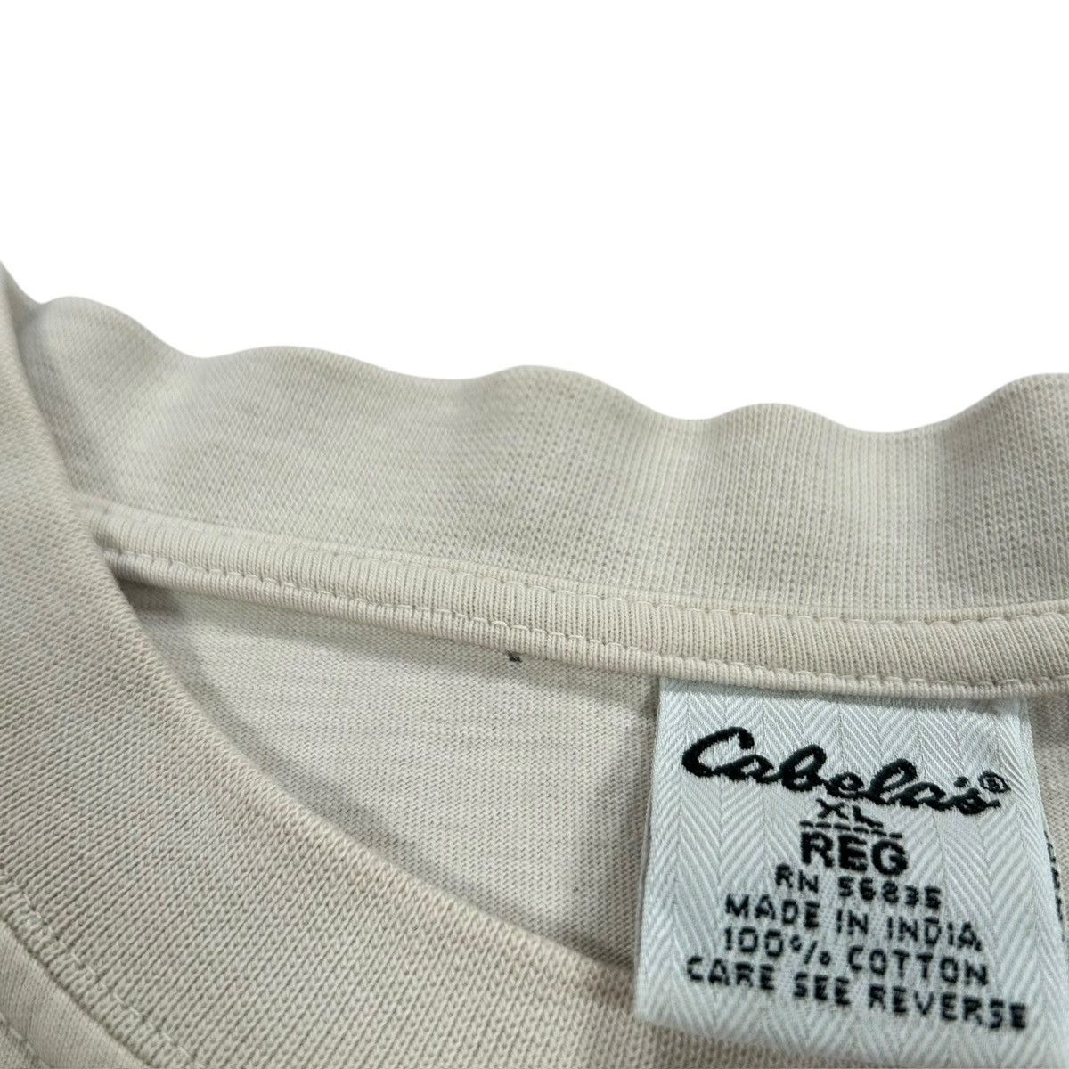Cabelas Vintage Cabela's Men's Beige Short Sleeve Pocket T Shirt Size US XL / EU 56 / 4 - 5 Thumbnail