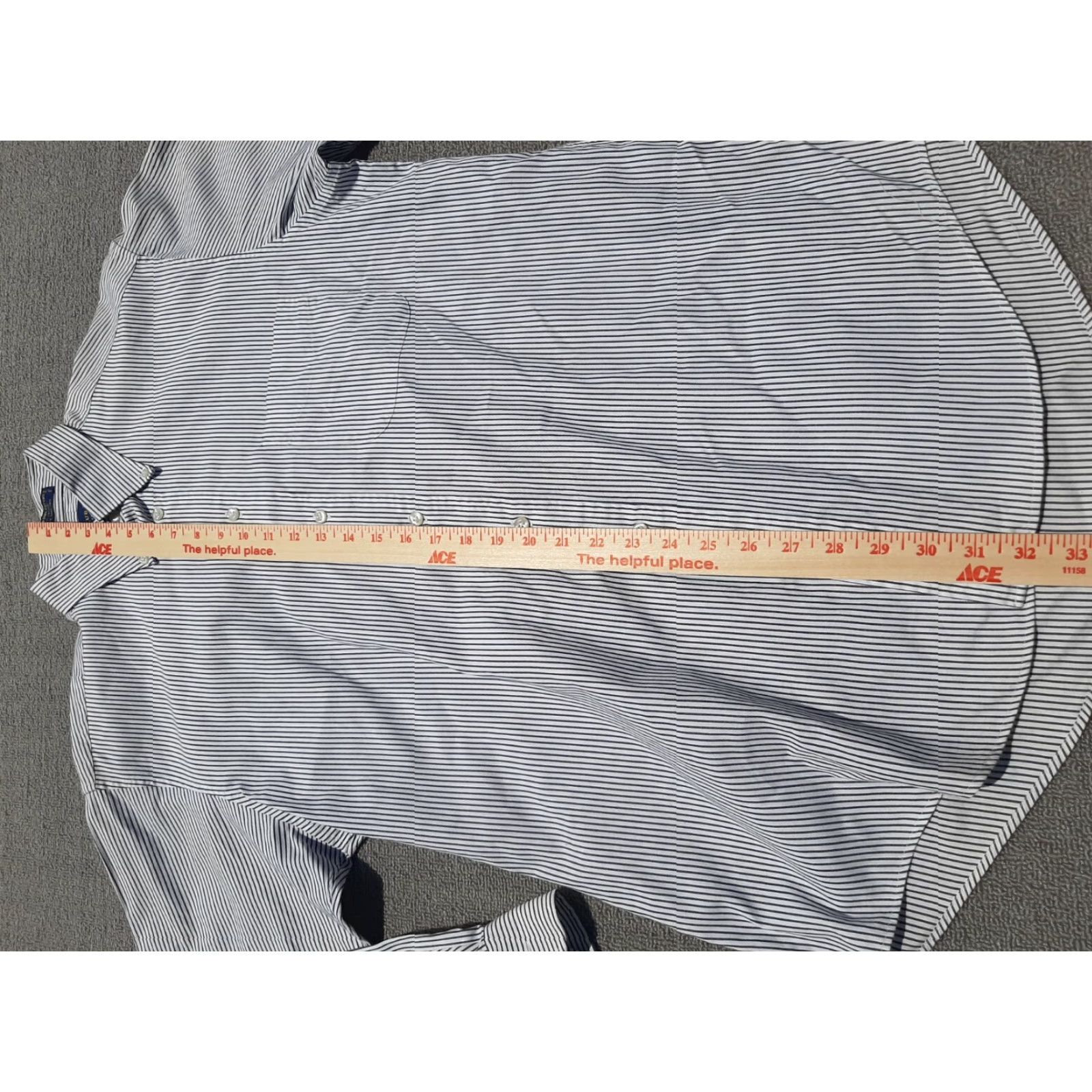 Club Room Club Room Mens White Striped Long Sleeve Button Down Shirt 16 32/33 Cotton Size US L / EU 52-54 / 3 - 2 Thumbnail