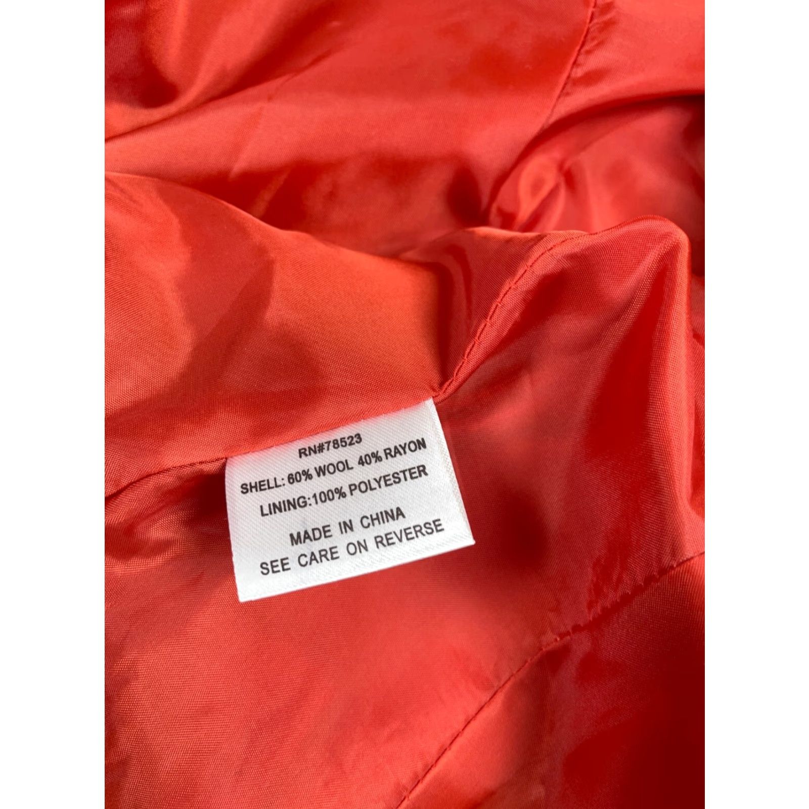 Vintage Luii Motorcycle Jacket Women's Small Boiled Wool Orange Boxy Fit Zip Biker Style Size S / US 4 / IT 40 - 4 Thumbnail