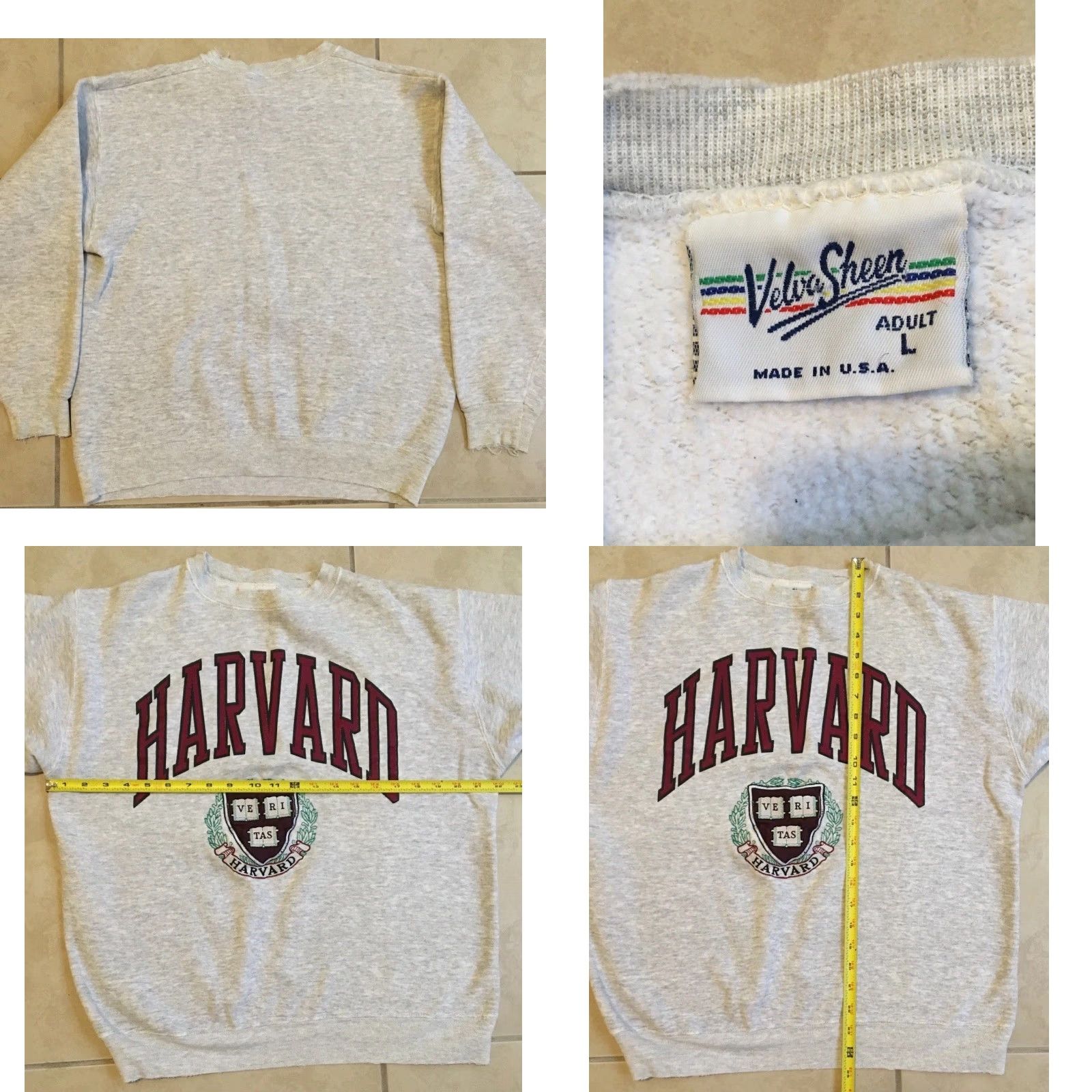 Vintage VINTAGE Harvard University Boxy Hoodie Mens S Gray 90s Distressed Faded Sweatshirt Track & Field University Grunge College USA Size US S / EU 44-46 / 1 - 8 Thumbnail
