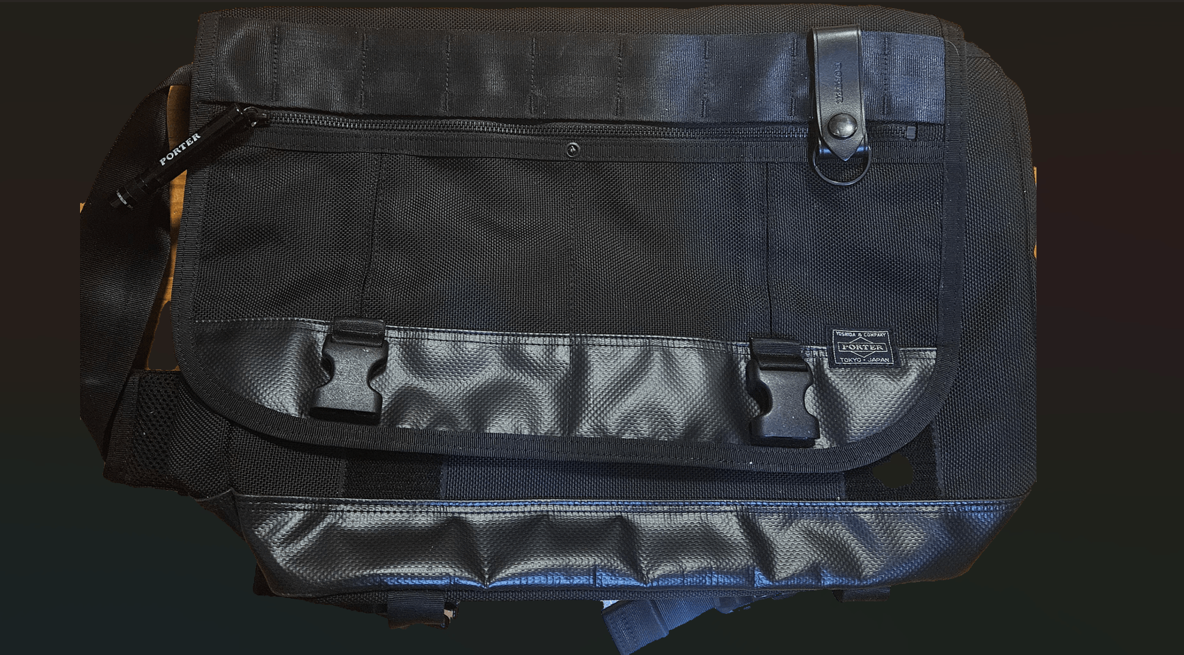 image of Head Porter Ballistic Nylon Messenger Large in Black, Men's