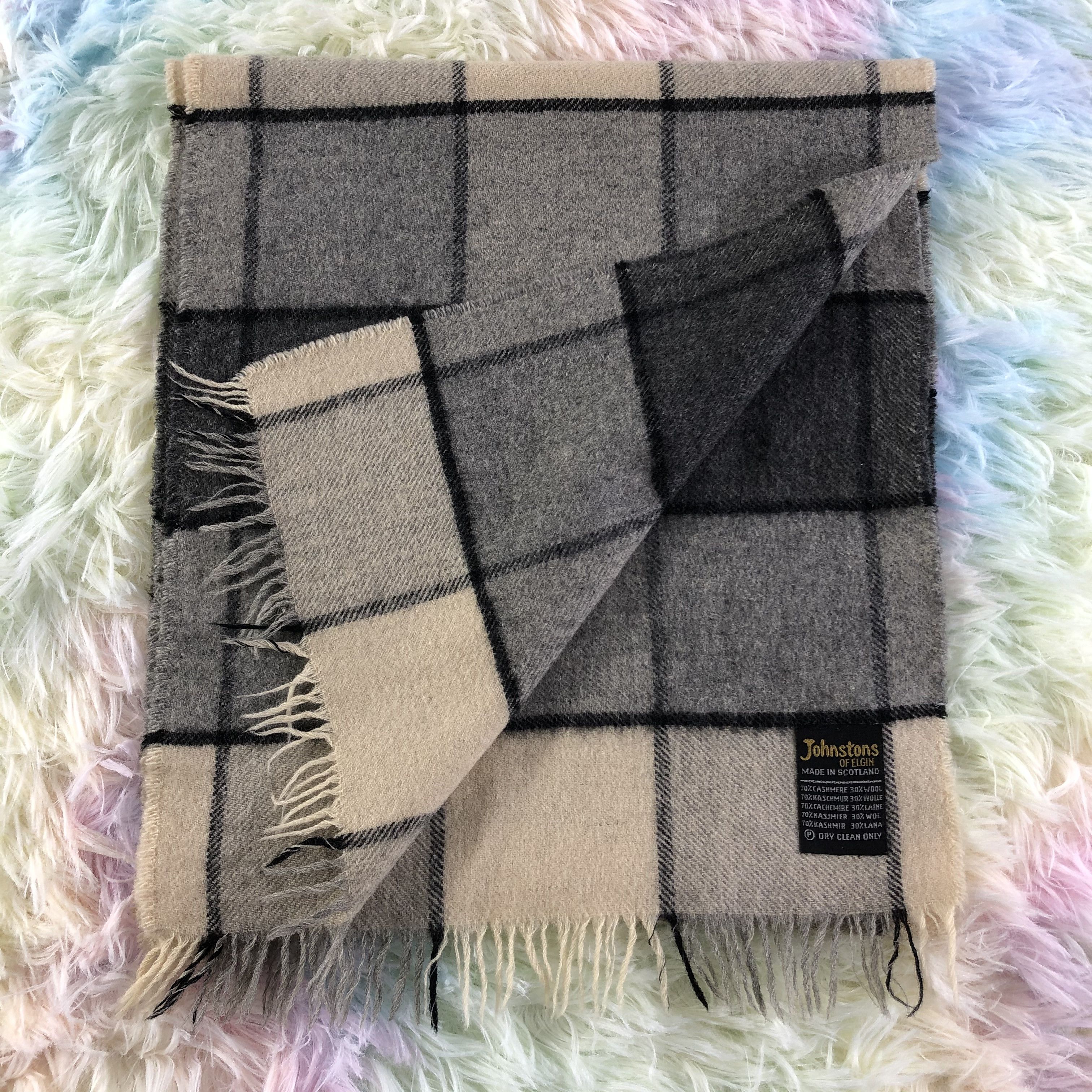 Johnstons Of Elgin × Vintage Johnstons Of Elgin Scarf / Muffler / Neckwear - KM171 Size ONE SIZE - 4 Thumbnail