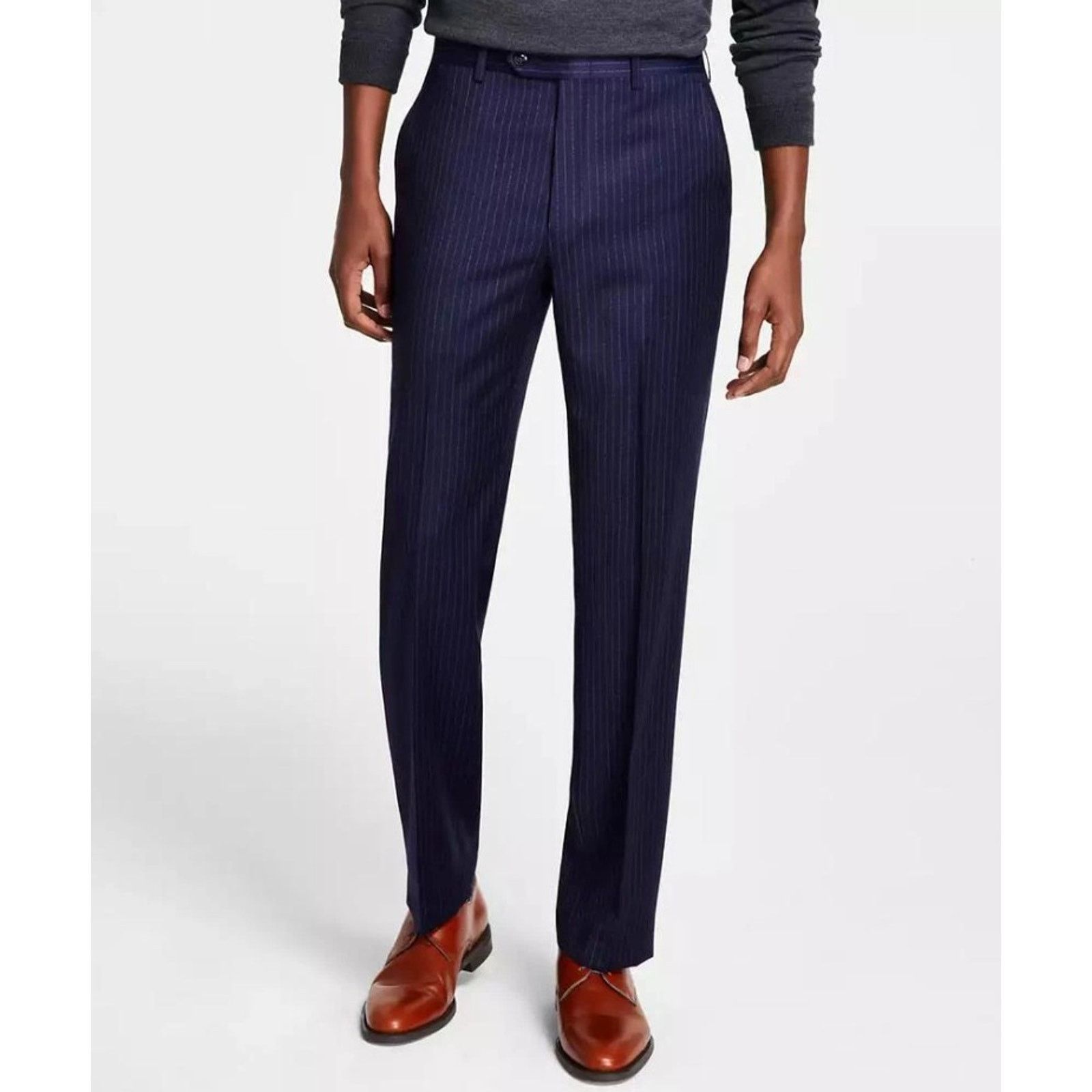 Michael Kors Michael Kors Men's Navy Pinstripe Wool Suit Pants 44W 32L Size US 44 / EU 60 - 1 Thumbnail