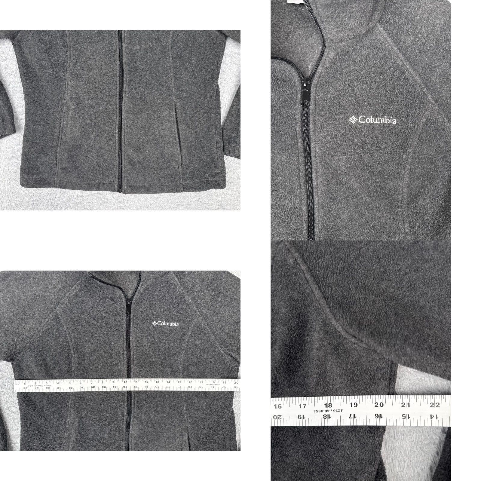 Vintage Columbia Jacket Womens Large Gray Full Zip Fleece Pockets Mock Neck Polyester Outdoor Casual Size L / US 10 / IT 46 - 8 Thumbnail