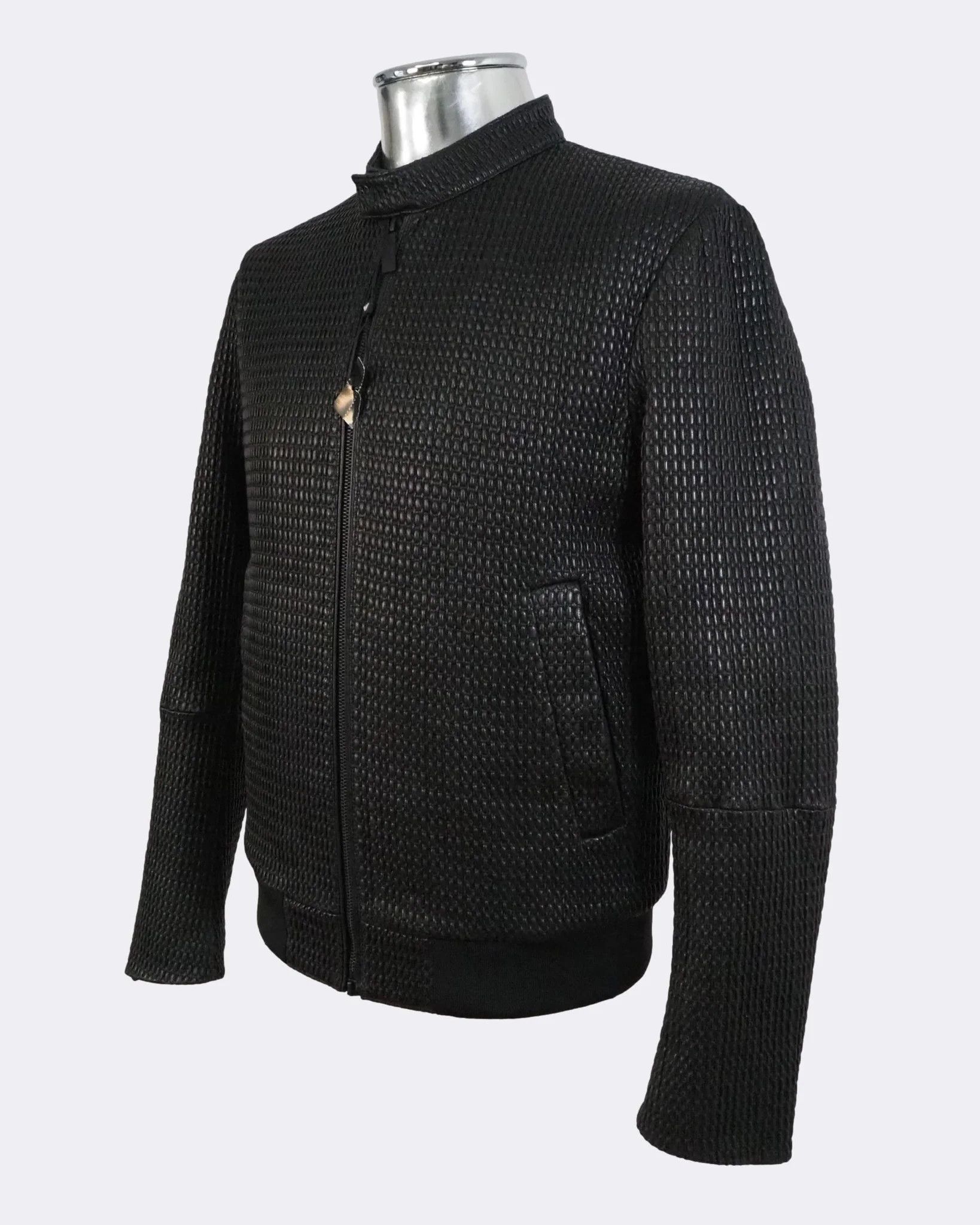 Emporio Armani Emporio Armani Textured Stretch Leather Bomber Jacket $1440 Size US M / EU 48-50 / 2 - 9 Thumbnail