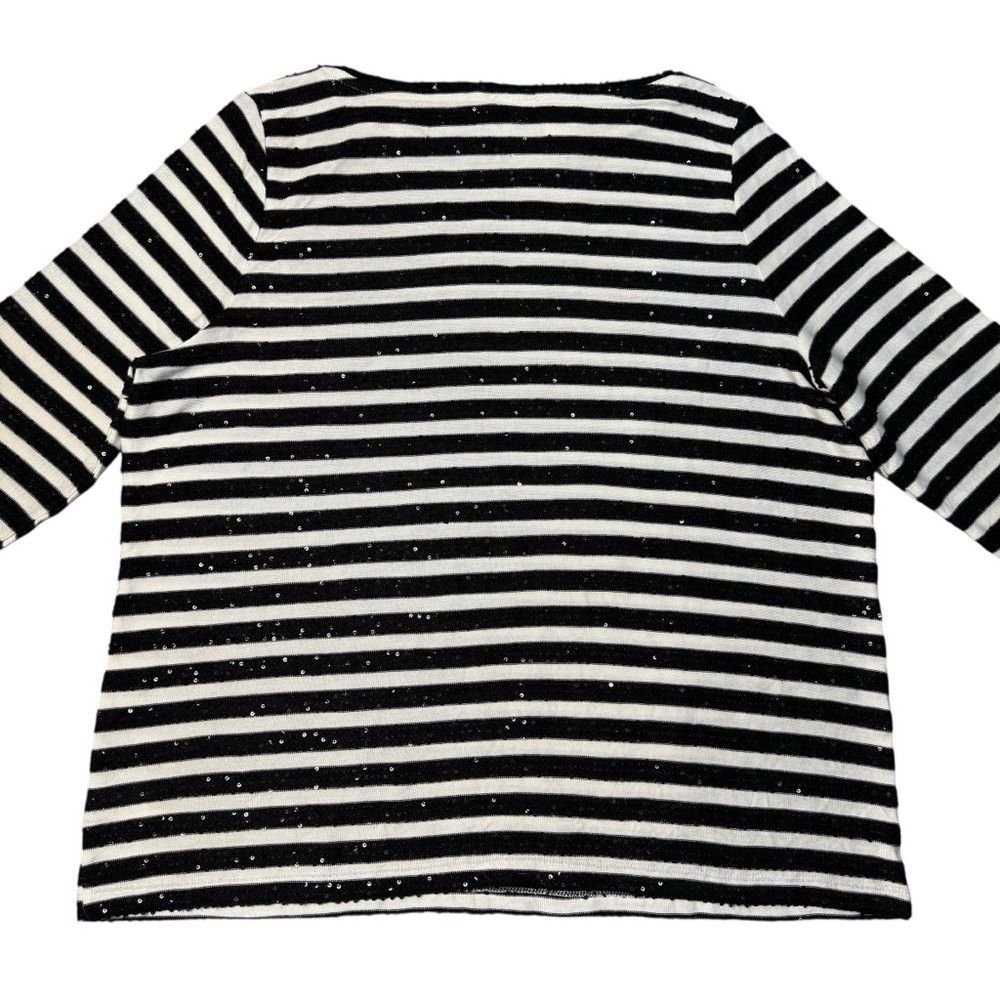 Talbots NWT New Talbots Stripe Sequin 3/4 Sleeve Sweater Top Size 2 Size XXL / US 16-18 / IT 52-54 - 3 Thumbnail