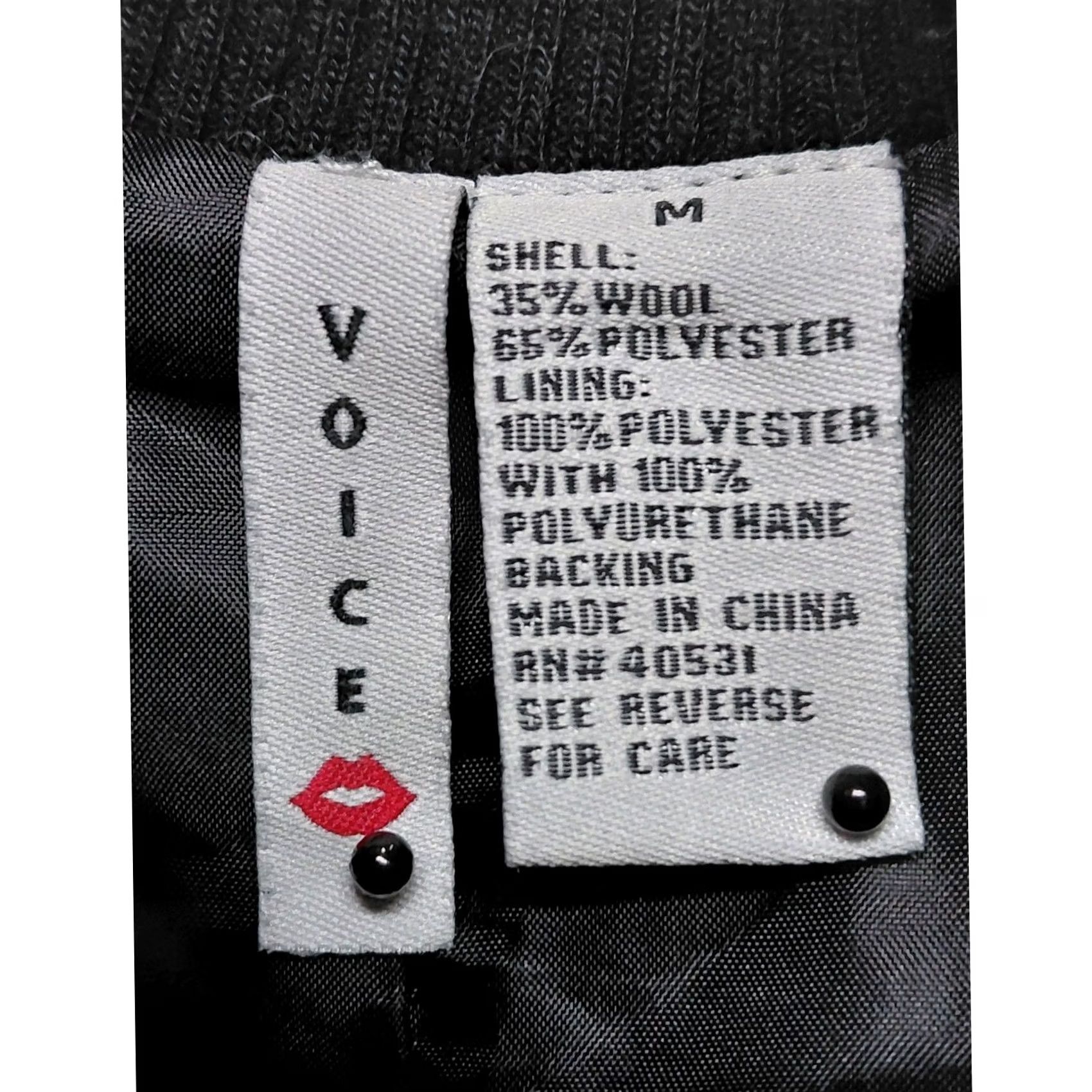 Vintage Voice Bomber Jacket - Black Wool Blend Size M / US 6-8 / IT 42-44 - 3 Thumbnail