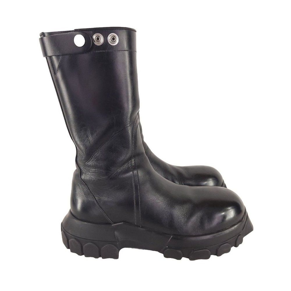 image of Rick Owens Creeper Bozo Tractor Boots 44 M11 Black Leather, Men's