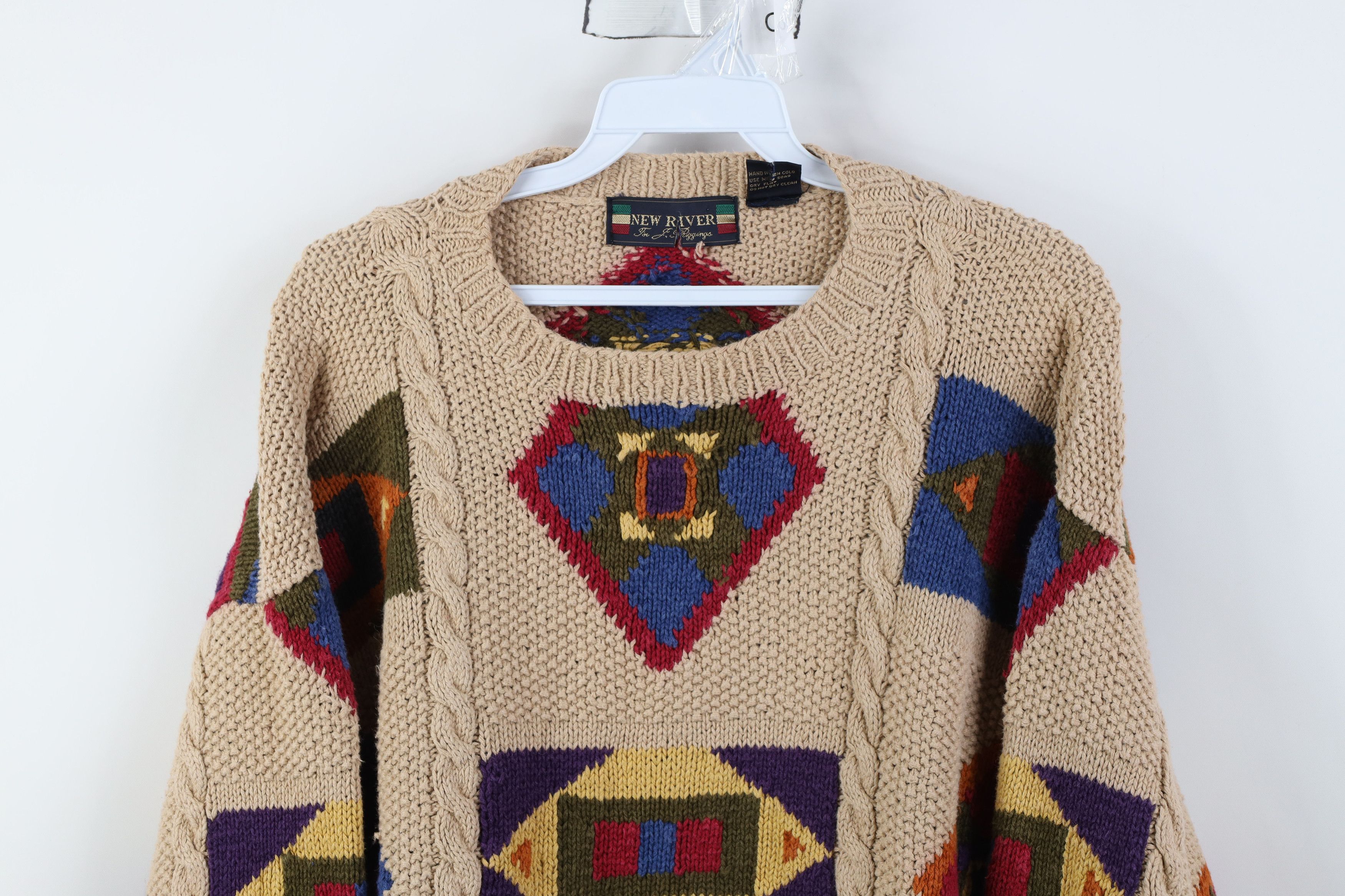Vintage Vintage 90s Streetwear Southwestern Cable Knit Sweater Size US S / EU 44-46 / 1 - 2 Thumbnail