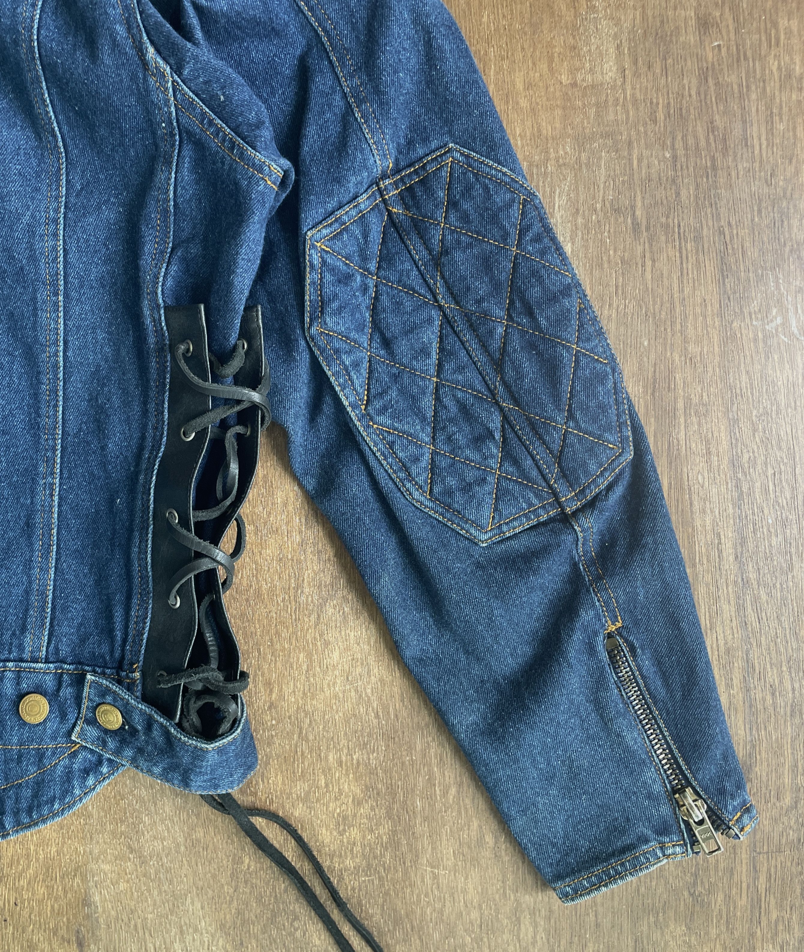 Kadoya KADOYA K Denim Leather Trim Jacket Size US L / EU 52-54 / 3 - 12 Thumbnail