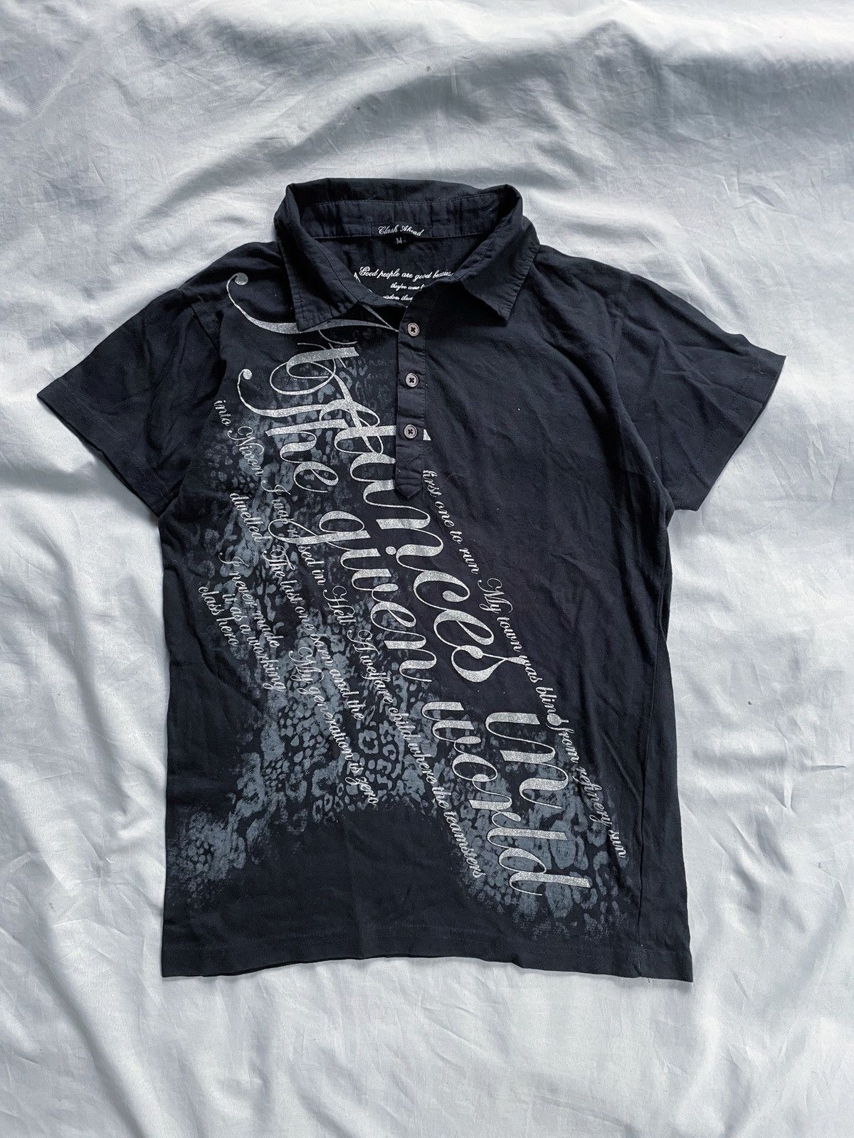 Japanese Brand CLASH AHEAD POEM POLO SHIRT Size US M / EU 48-50 / 2 - 1 Thumbnail