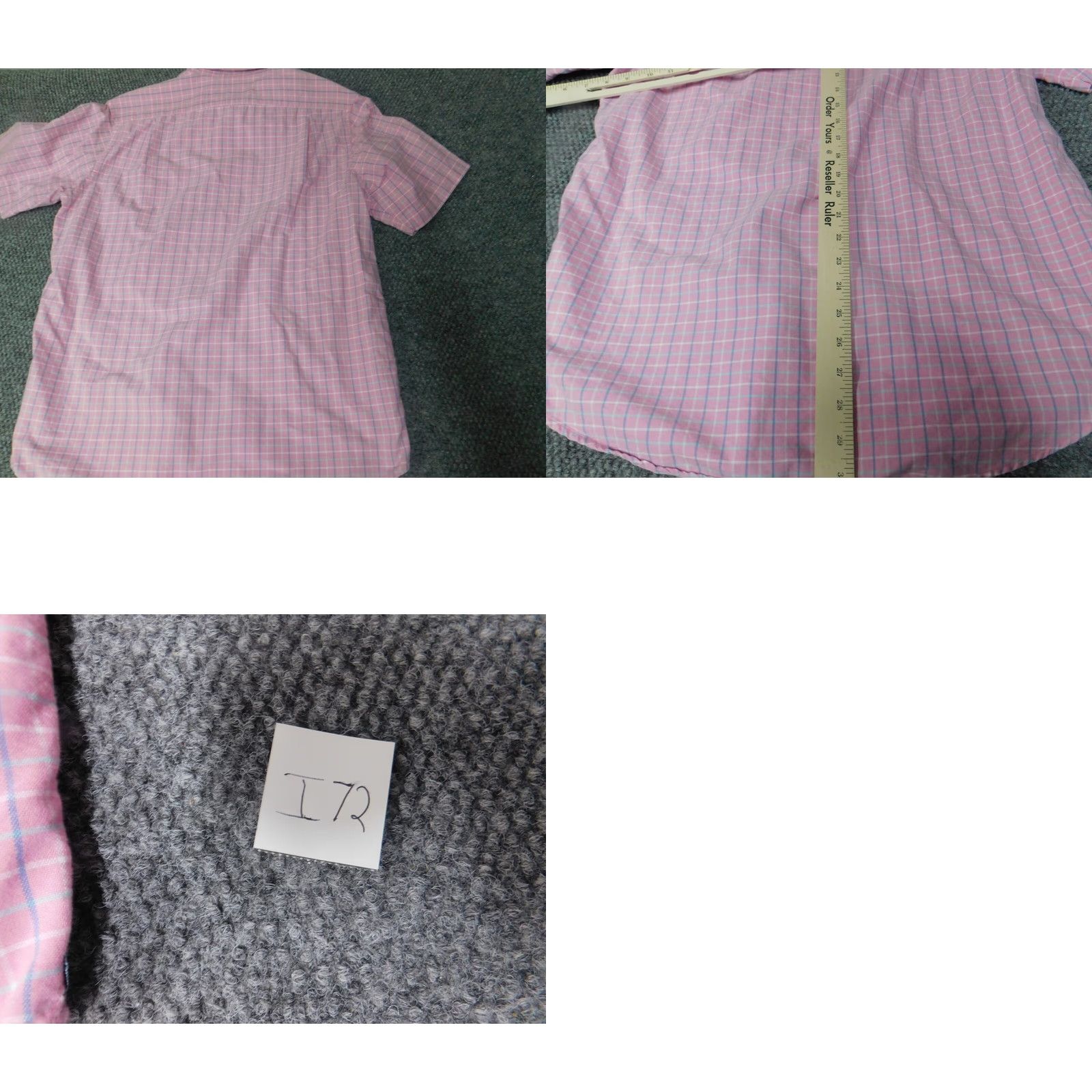 Cremieux Cremieux Shirt Mens Medium Pink Plaid Button-Down Knit Cotton Short Sleeve Collared Pocket Classic Size US M / EU 48-50 / 2 - 8 Thumbnail