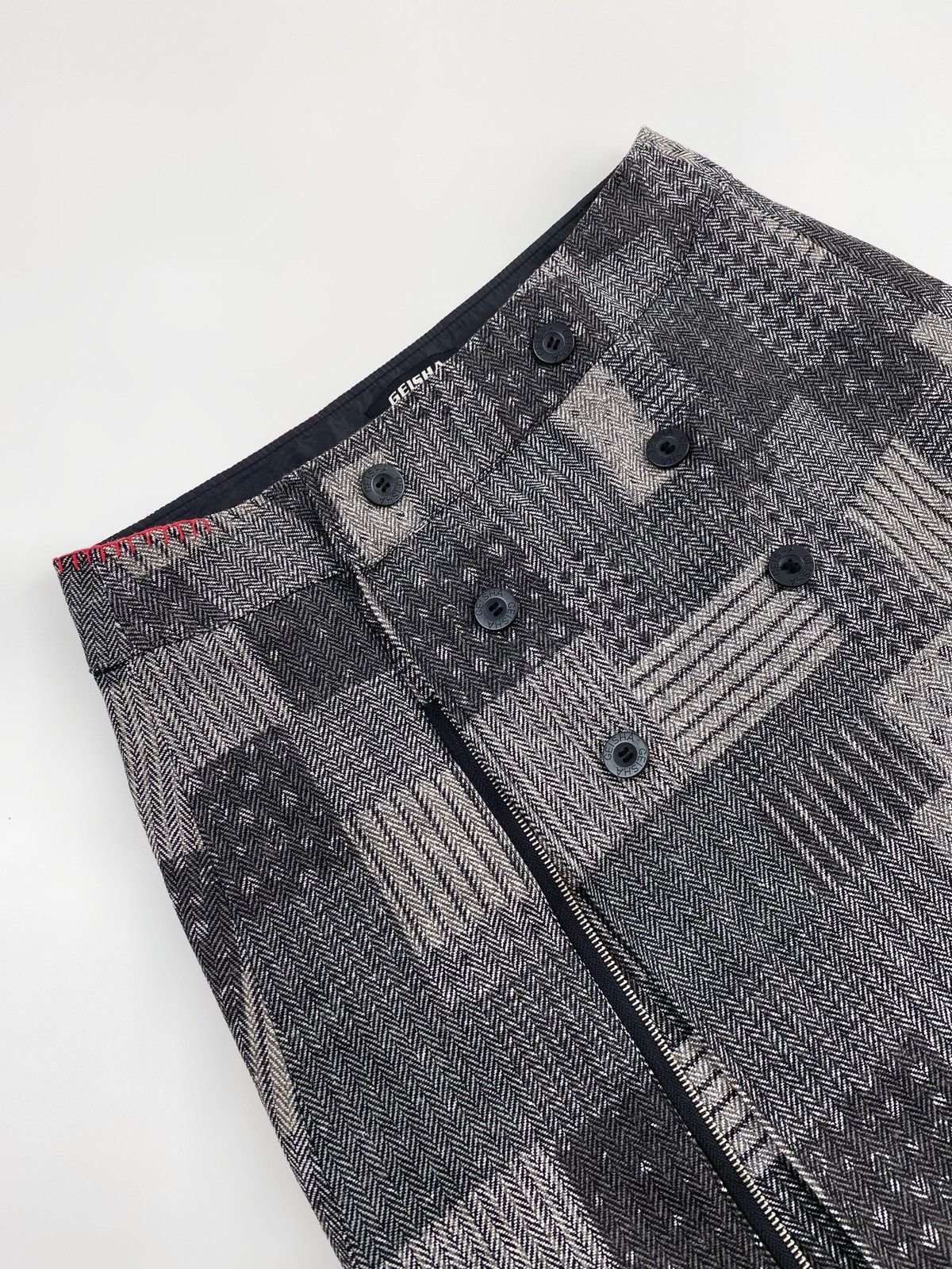 Vintage Y2K Vintage Geisha Jeans Patchwork Double Breast Midi Skirt Size 32" / US 10 / IT 46 - 3 Thumbnail