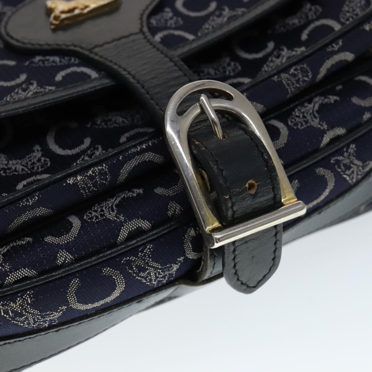 Celine CELINE C Sulky Shoulder Bag Canvas Navy Gold Size ONE SIZE - 10 Thumbnail