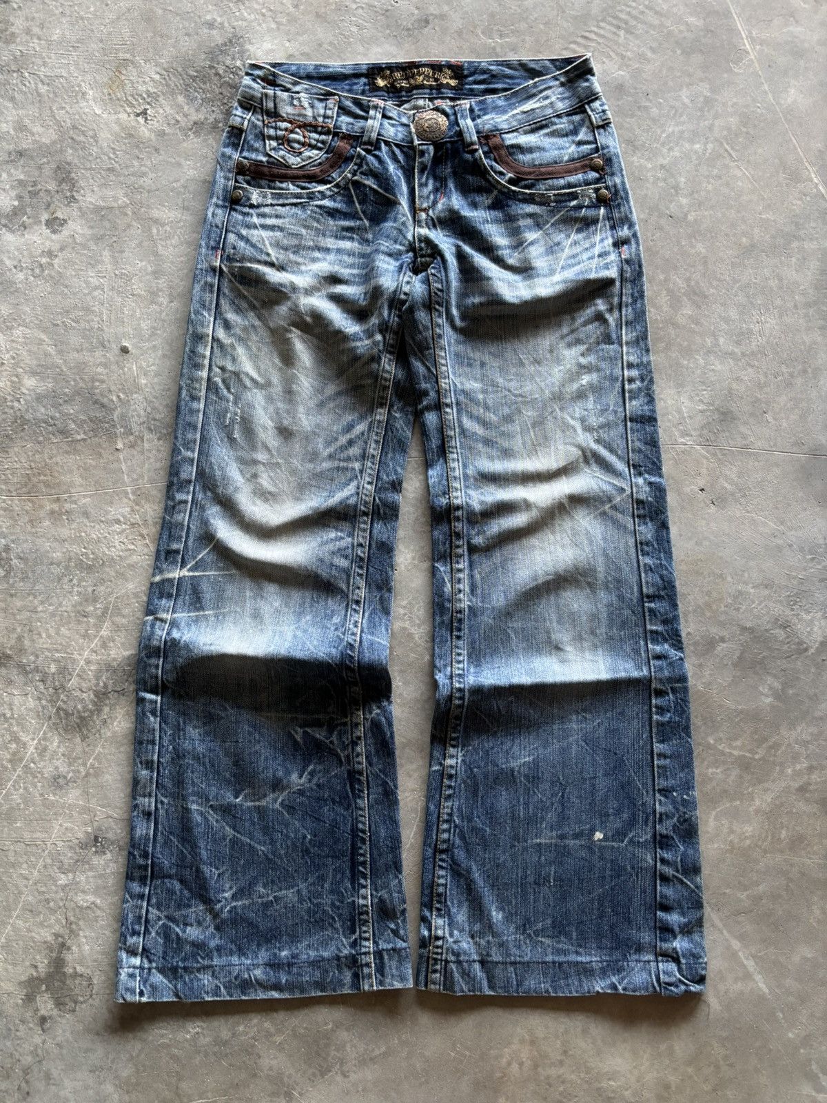 Hysteric Glamour RED PEPPER flare low rise japanese denim faded whiskered Size US 28 / EU 44 - 1 Thumbnail