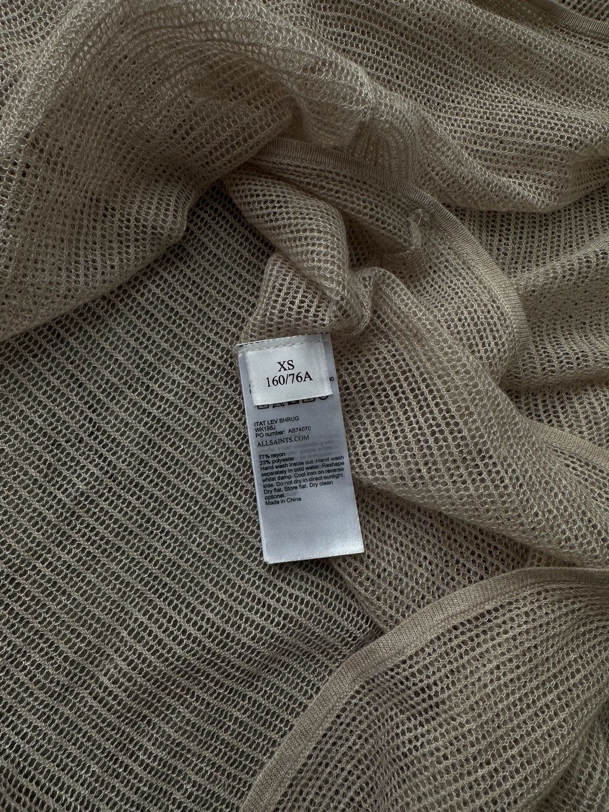 Allsaints Vintage Allsaints Women's Cape Beige With Mesh Size US S / EU 44-46 / 1 - 5 Thumbnail