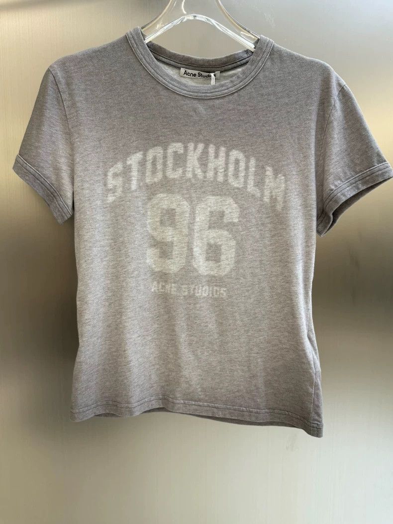 Acne Studios Grey lettered short-sleeved shirt