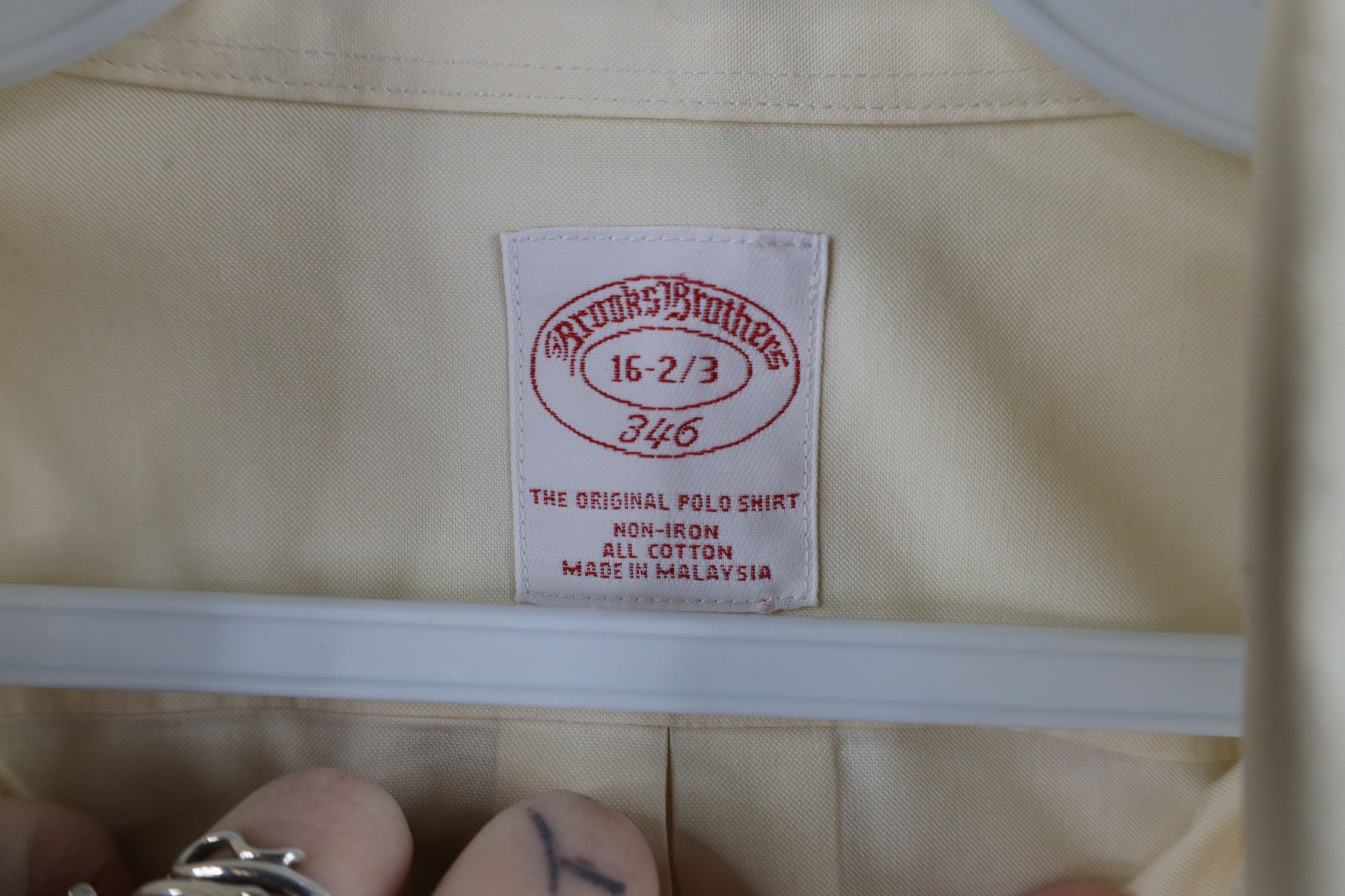 Brooks Brothers × Vintage Vintage 90s Brooks Brothers Cotton Button Down Shirt Beige Size US M / EU 48-50 / 2 - 10 Thumbnail