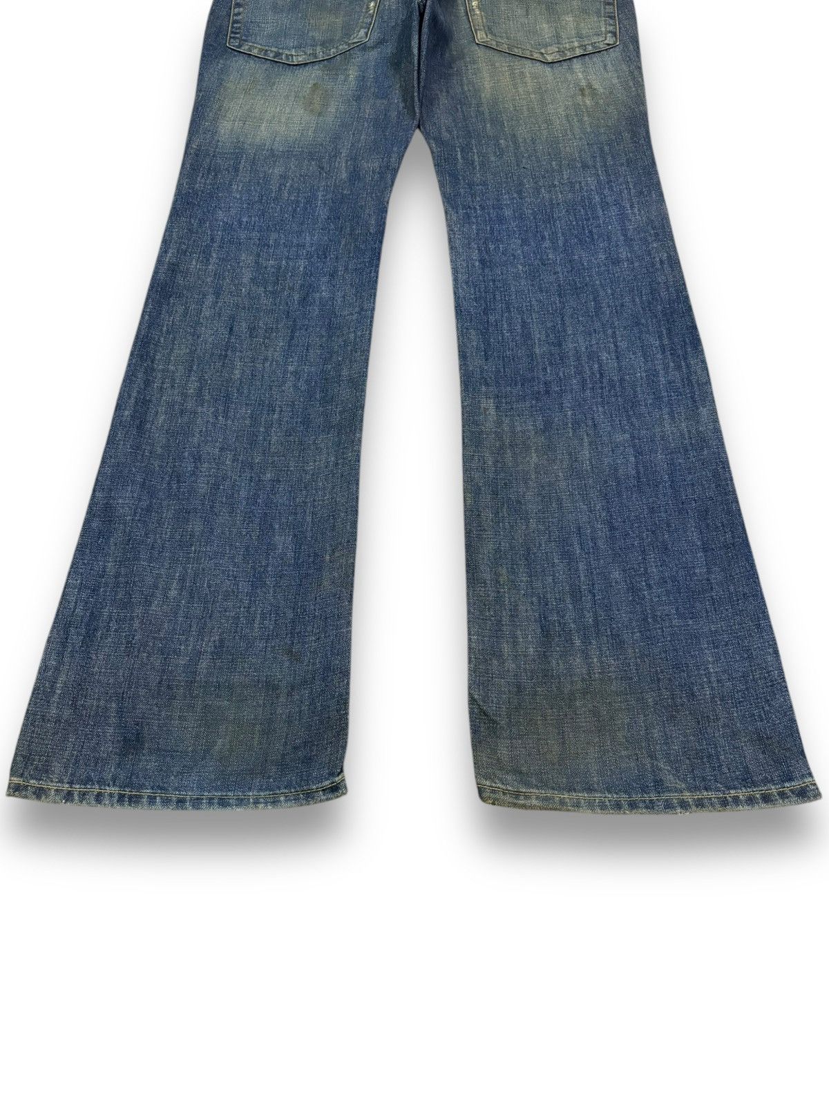 If Six Was Nine Vintage Vanquish Mud Wash Flare Distressed Grunge Jeans Size US 33 - 13 Thumbnail