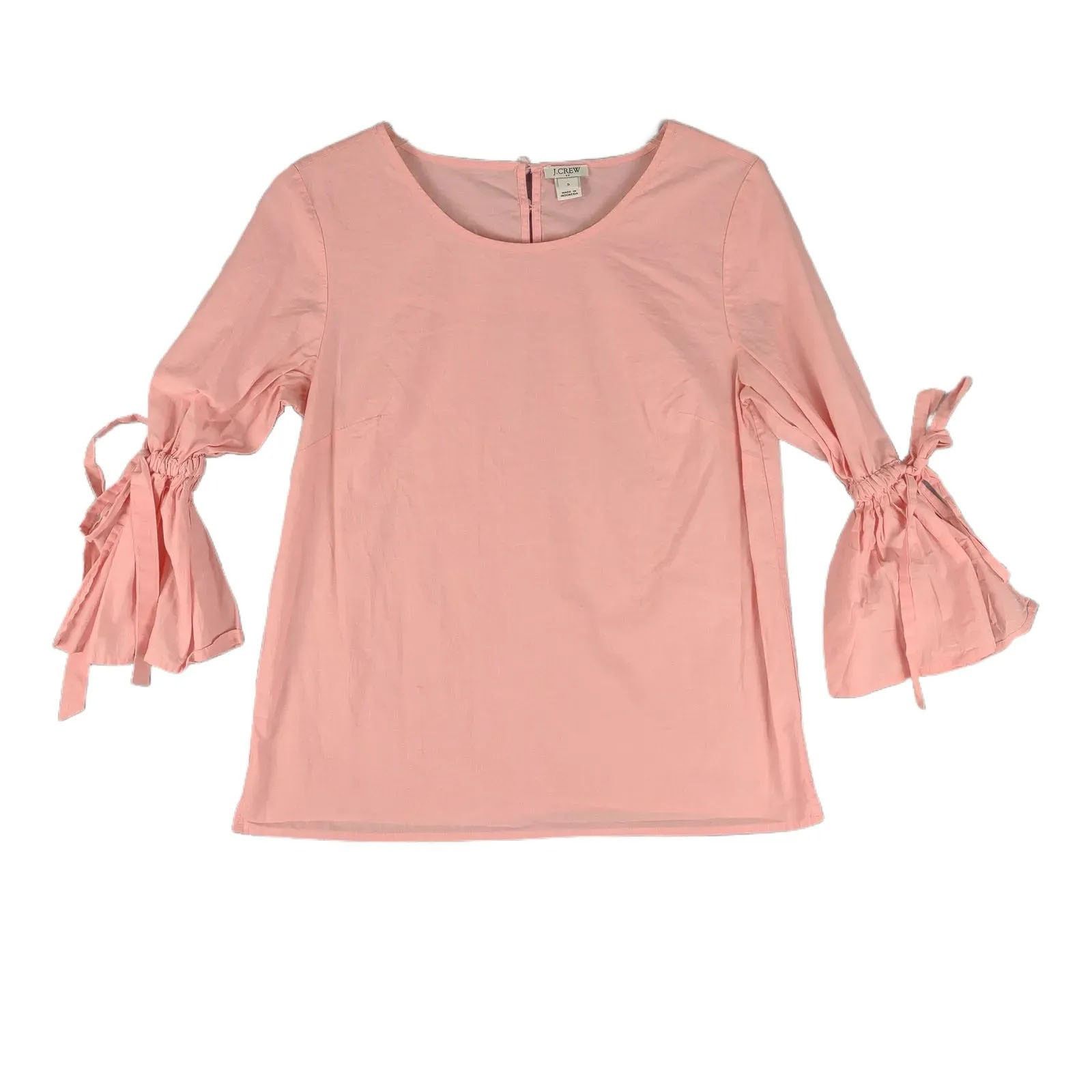 J.Crew J CREW Tie Flared Bell Sleeve Cotton Poplin Shirt Top Blouse Size S / US 4 / IT 40 - 1 Thumbnail