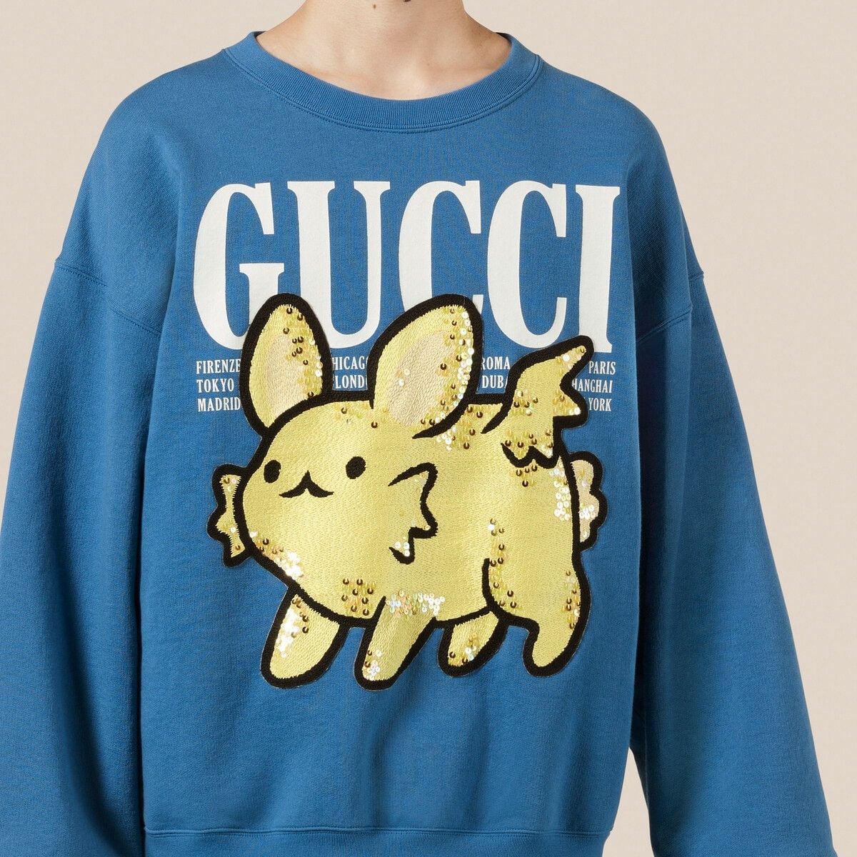 Gucci o1s1wg111025 Cotton Sweatshirt With Animal Patch in Blue Size US XXL / EU 58 / 5 - 4 Thumbnail