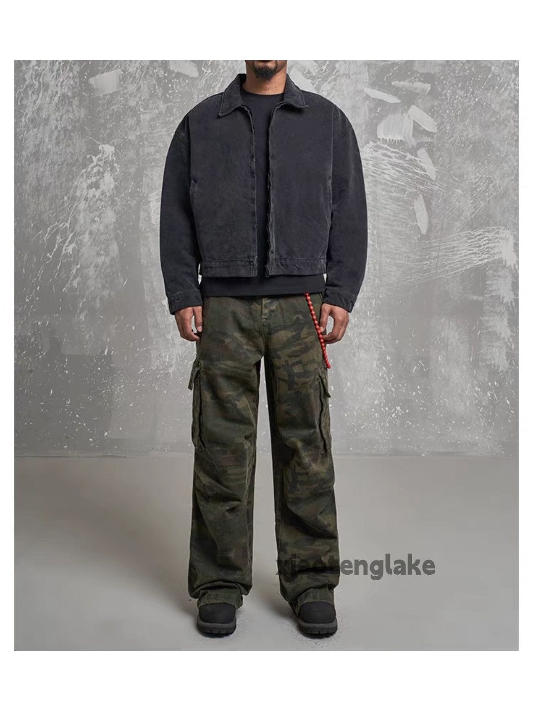 Designer × Japanese Brand × Vintage washed faded utility military camo loose baggy cargo pants Size US 33 - 1 Thumbnail