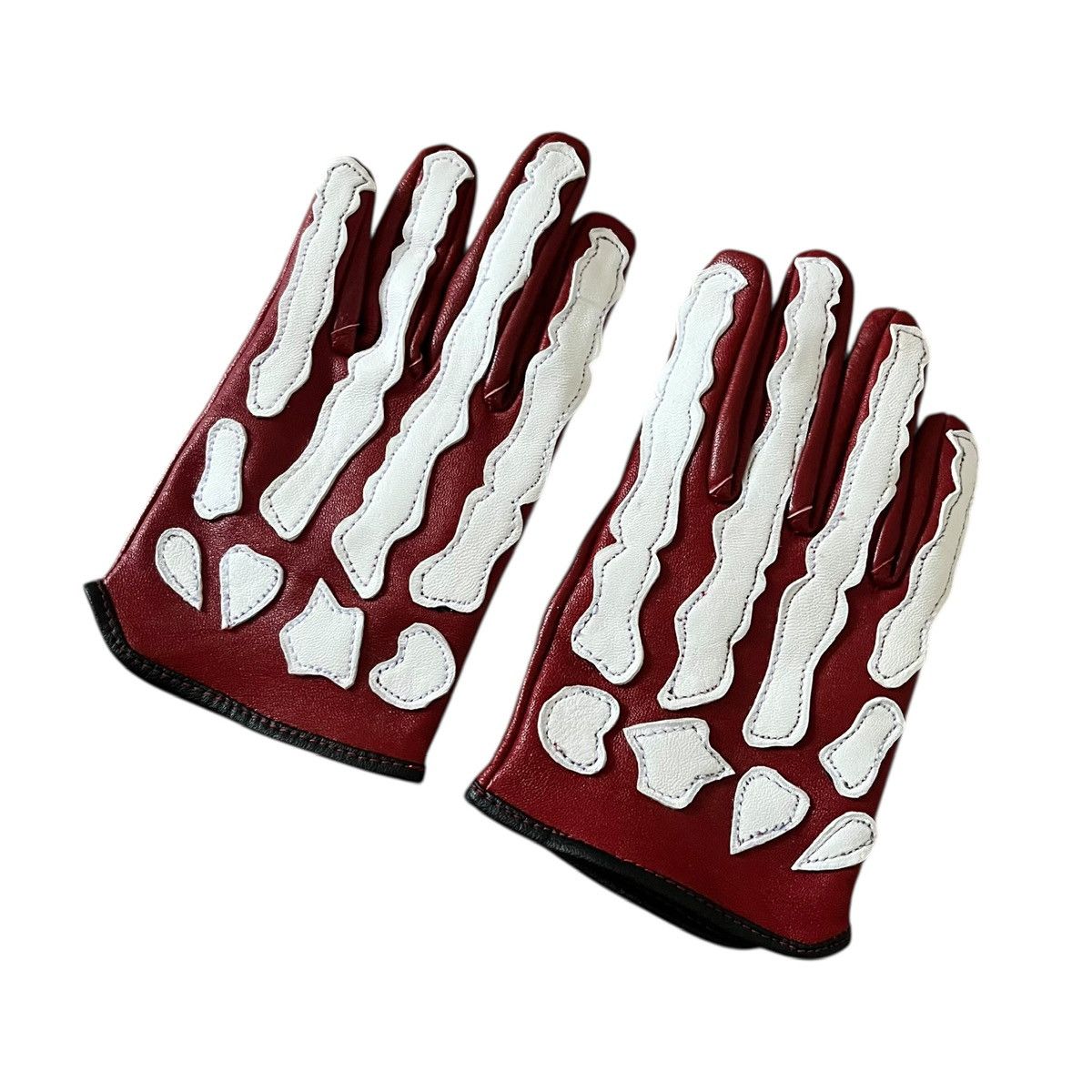 Other Vintage Leather Skeleton Gloves Size ONE SIZE - 2 Thumbnail