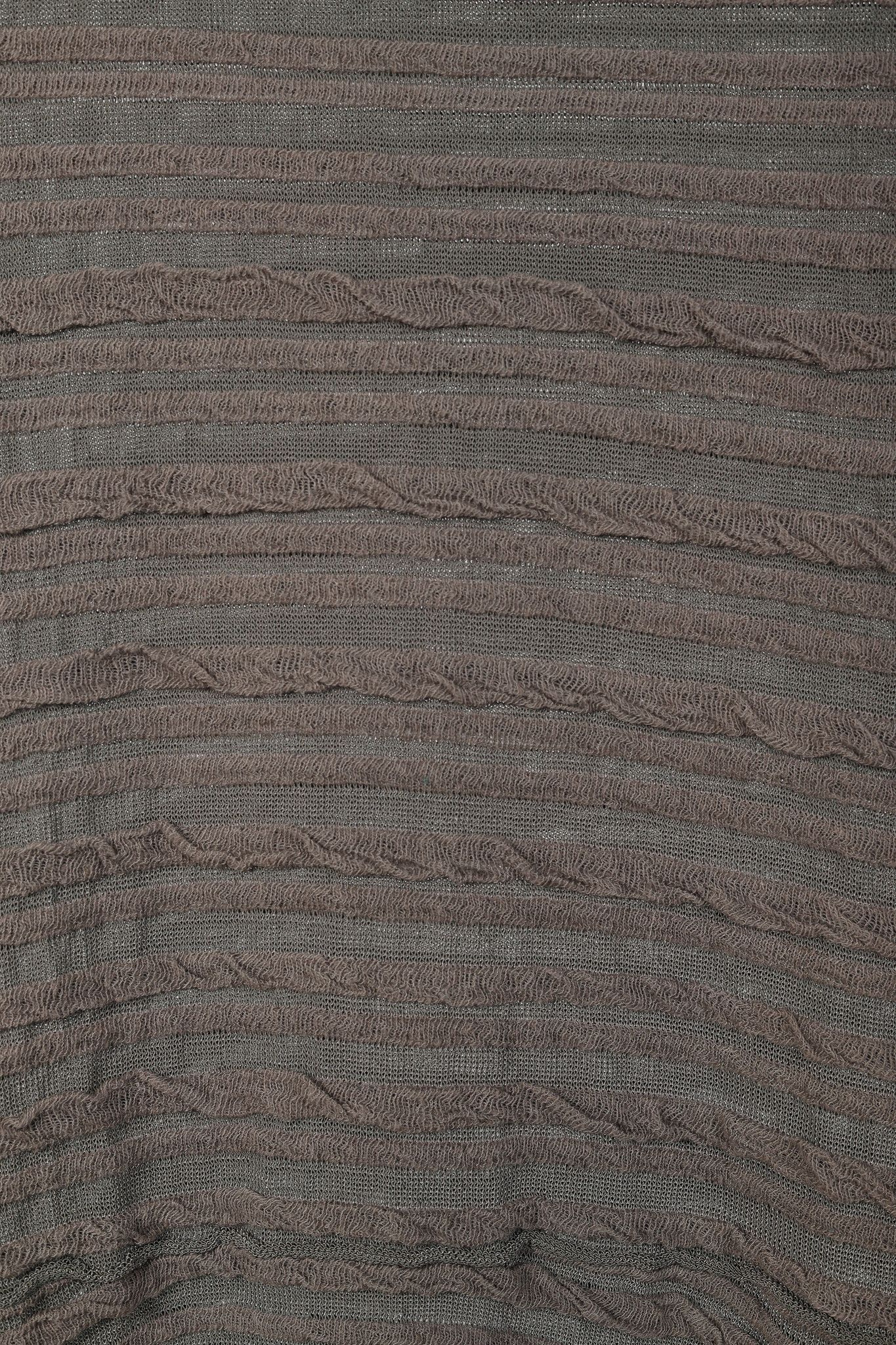 Sarah Pacini Sarah Pacini Grey Textured-Stripe Knit Midi Dress Size S / US 4 / IT 40 - 6 Thumbnail