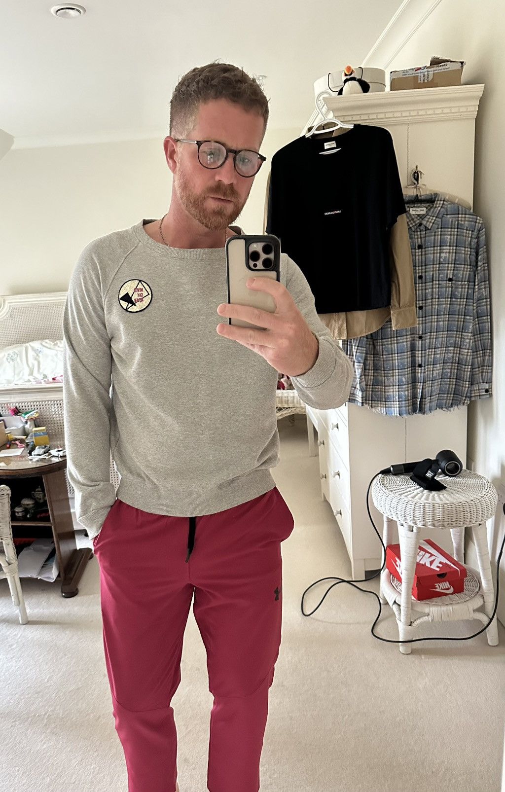 Saint Laurent Paris Saint Laurent glitter patch grey sweater sweatshirt crew XL Size US XL / EU 56 / 4 - 3 Thumbnail