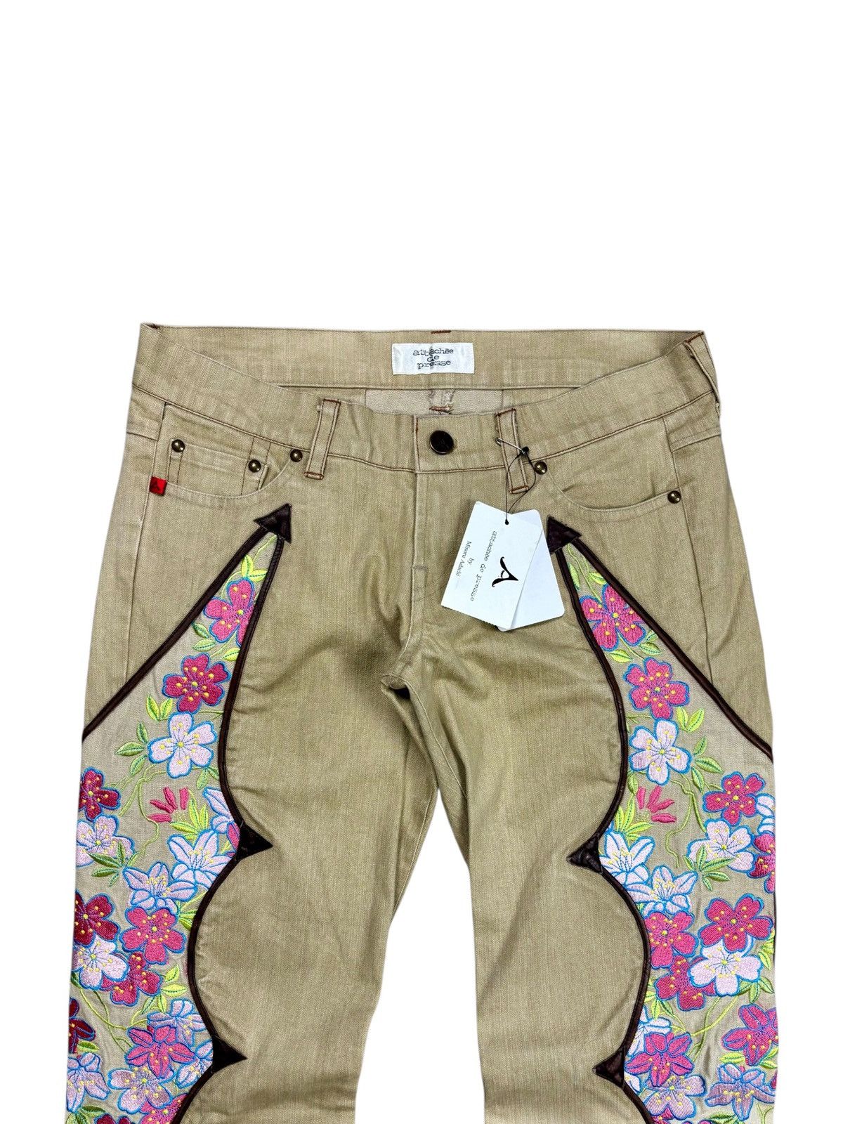 If Six Was Nine 2000s Attache De Prese Mexican Style Patchwork Flared Pants Size US 28 / EU 44 - 7 Thumbnail