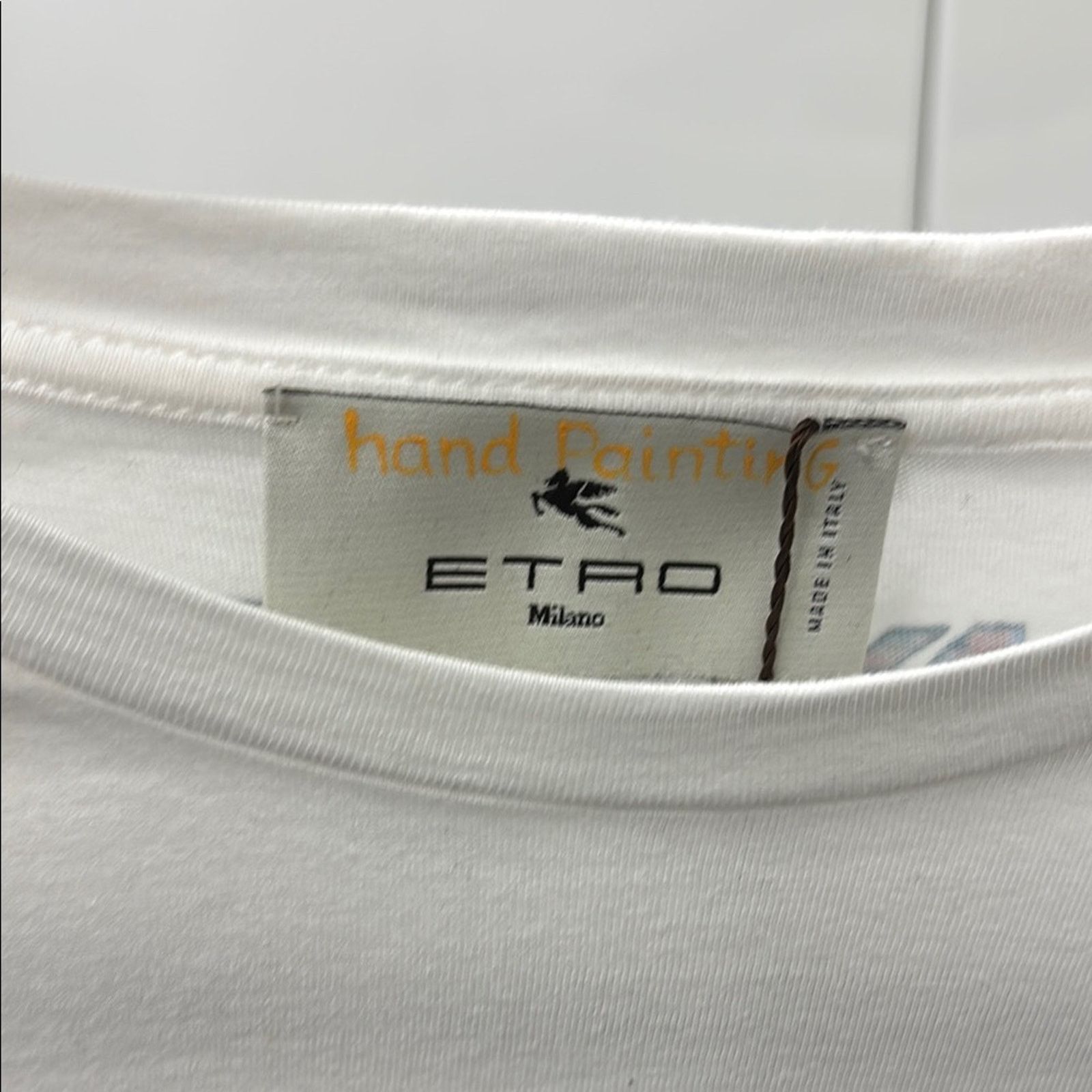 Etro NWT Etro White Tee with Multicolor Eagle Graphic Size M Size US M / EU 48-50 / 2 - 2 Thumbnail