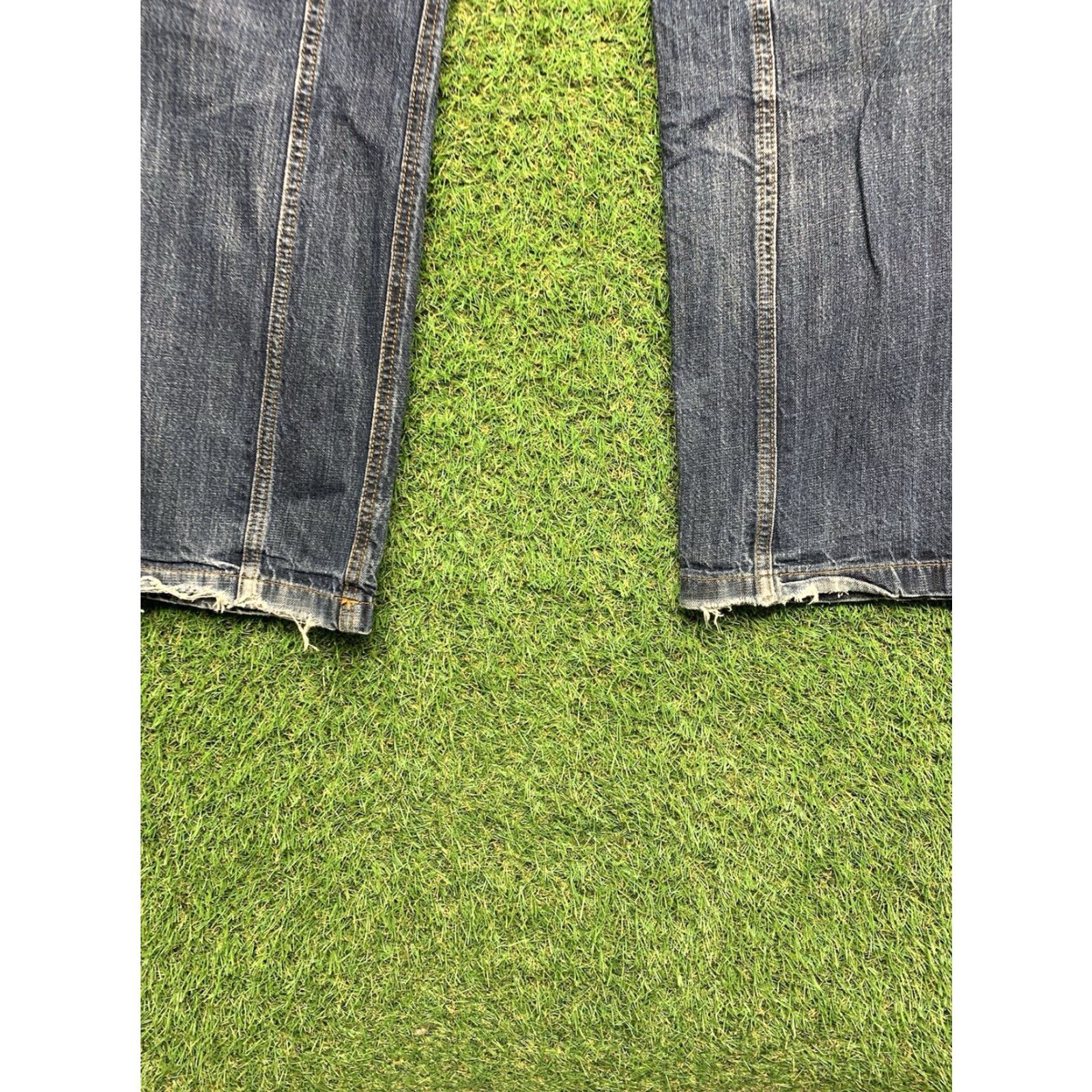 Bershka Berhska Jeans Mens 33x34 Skater Y2K Dark Wash Grunge Punk JNCO Whisker Fade 90s Size 24" / US 00 / IT 34 - 6 Thumbnail