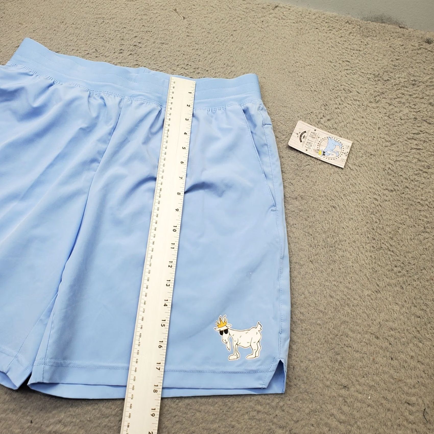 Vintage GOAT USA Shorts Womens M Blue Stretch Athletic Running Side Slit High Waist Size 32" / US 10 / IT 46 - 4 Thumbnail