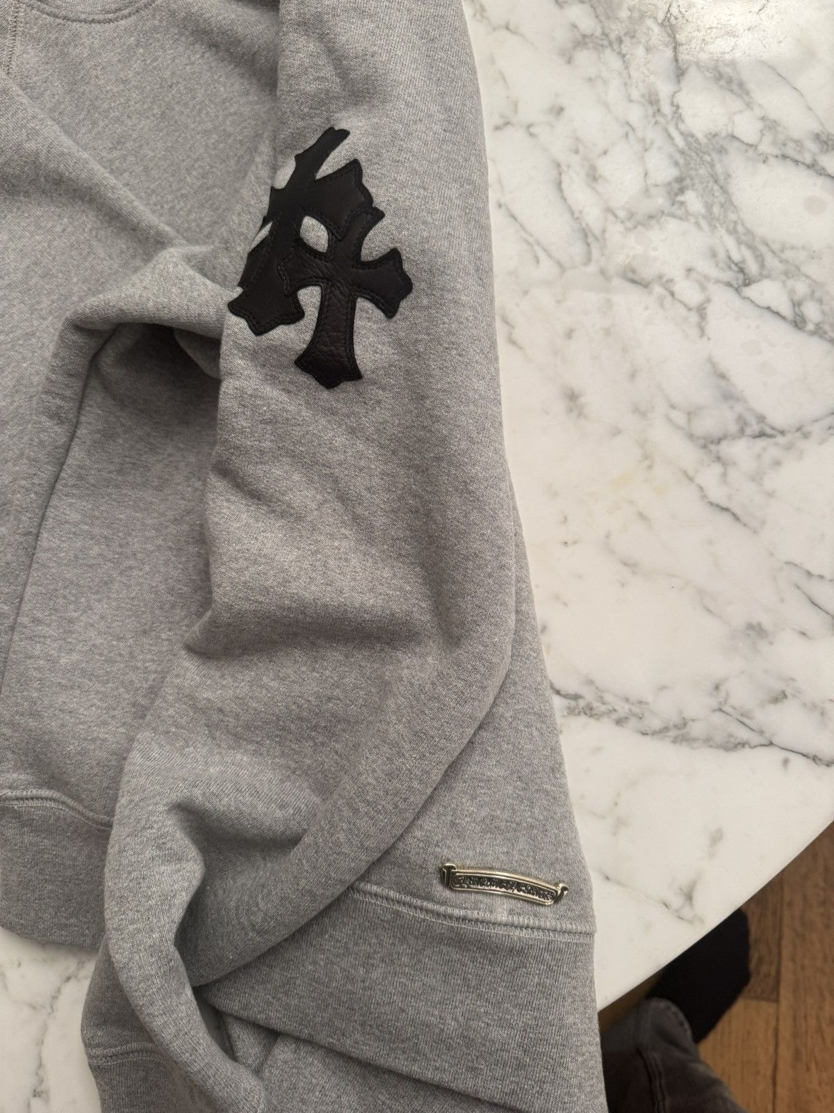 Chrome Hearts Chrome Hearts Paper Jam Cross Hoodie 'Heather Grey' Size US S / EU 44-46 / 1 - 5 Thumbnail