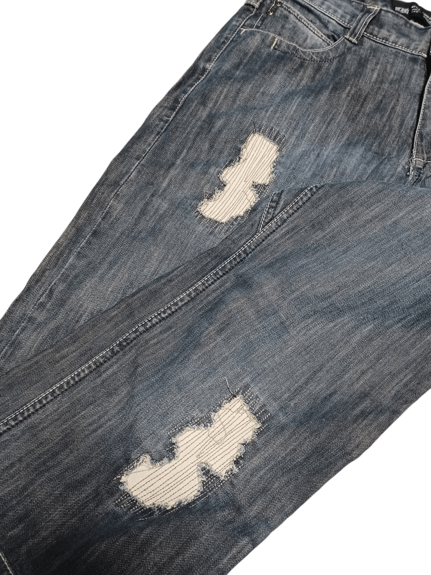 Tantum TANTUM DISTRESSED AVANTGARDE JAPANESE RELAXED JEANS DENIM Size US 34 / EU 50 - 2 Thumbnail