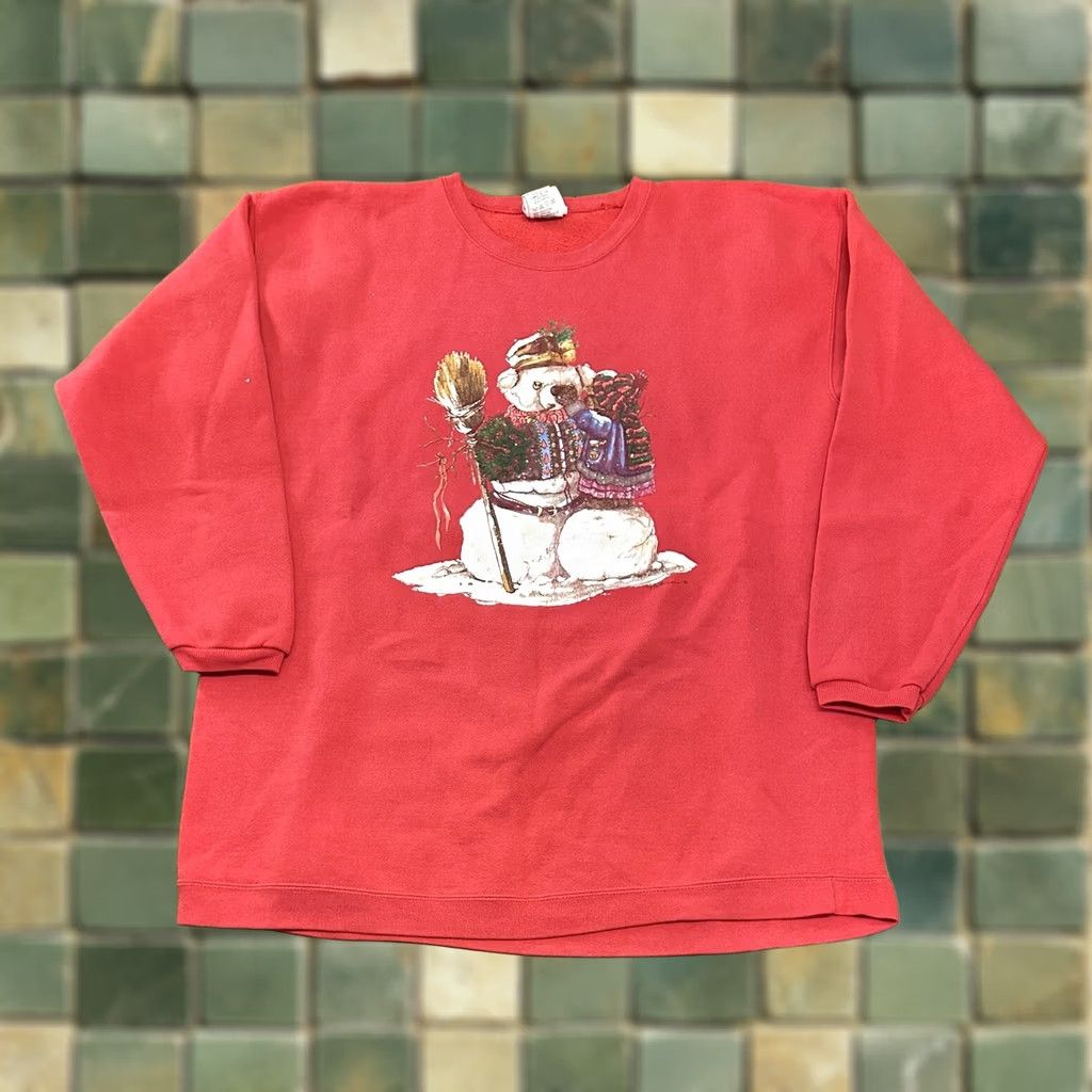 Vintage VINTAGE Maze Christmas Crewneck Sweatshirt Large L Red Muese? Size US L / EU 52-54 / 3 - 1 Thumbnail